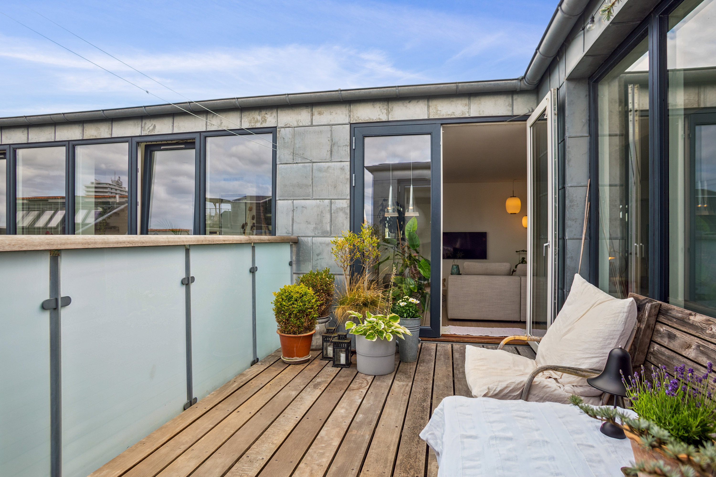 Miniaturebillede 1: terrasse. Billede af Holsteinsgade 57, 5. tv., 2100 København Ø