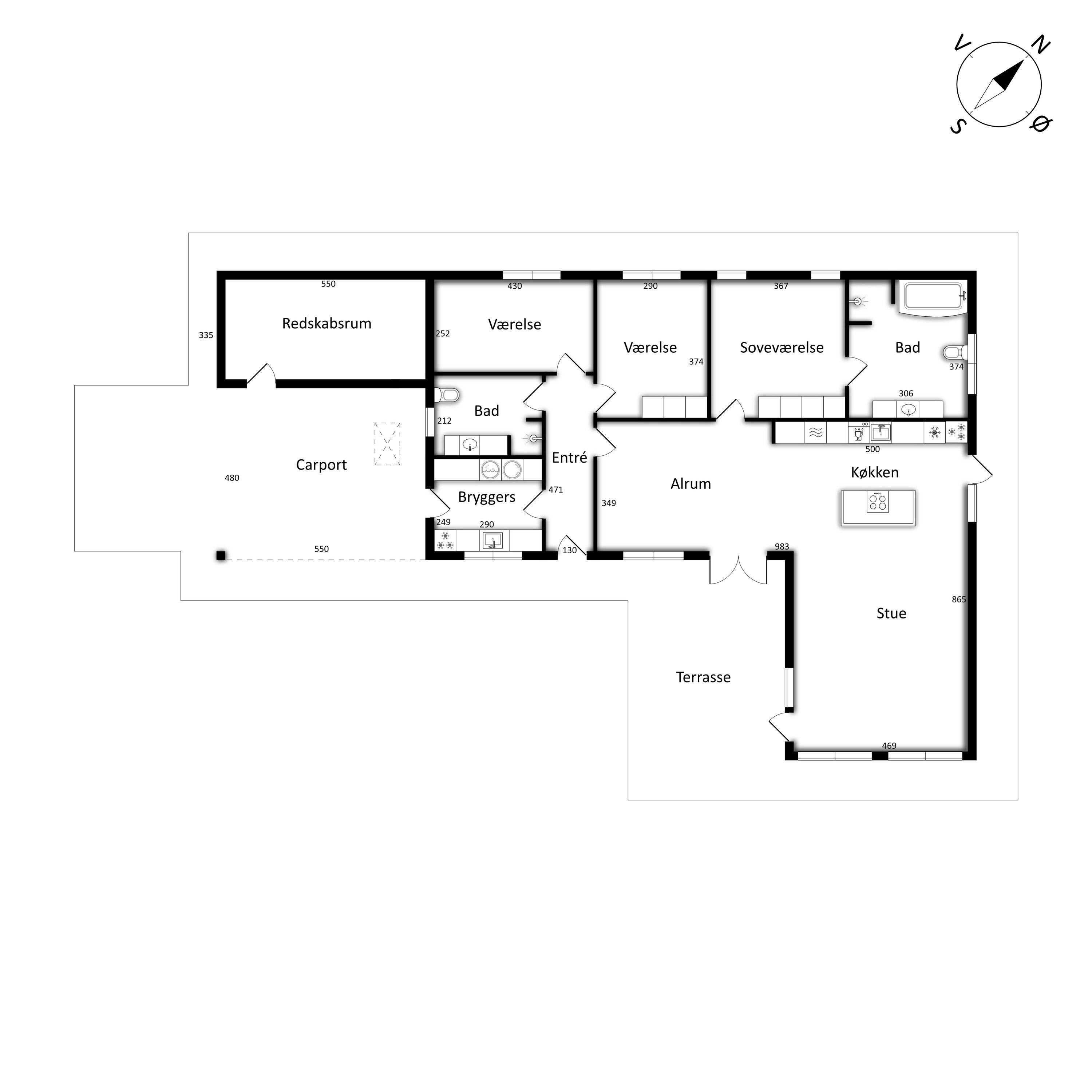 Plantegninger billede af Vestergade 43, Hou, 8300 Odder