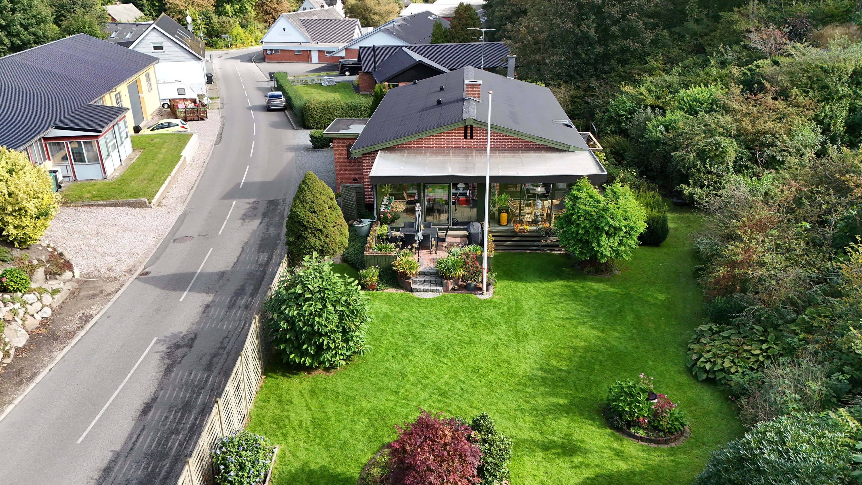 Fremhævet luftfoto billede i fuldskærmstilstand. Billede af Snæbumvej 36B+A, Snæbum, 9500 Hobro