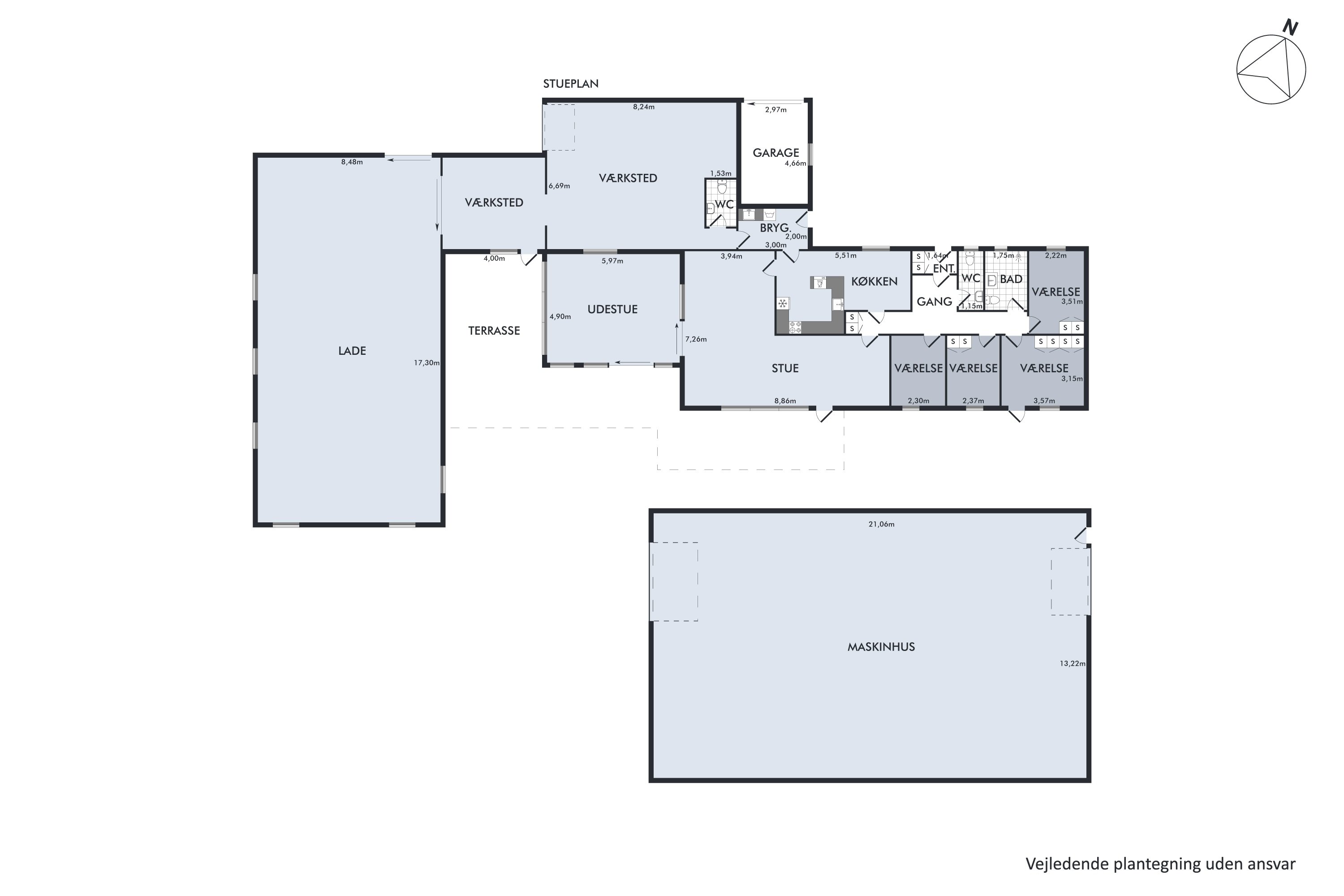 Plantegninger billede af Blomstermarken 3, Halvrimmen, 9460 Brovst