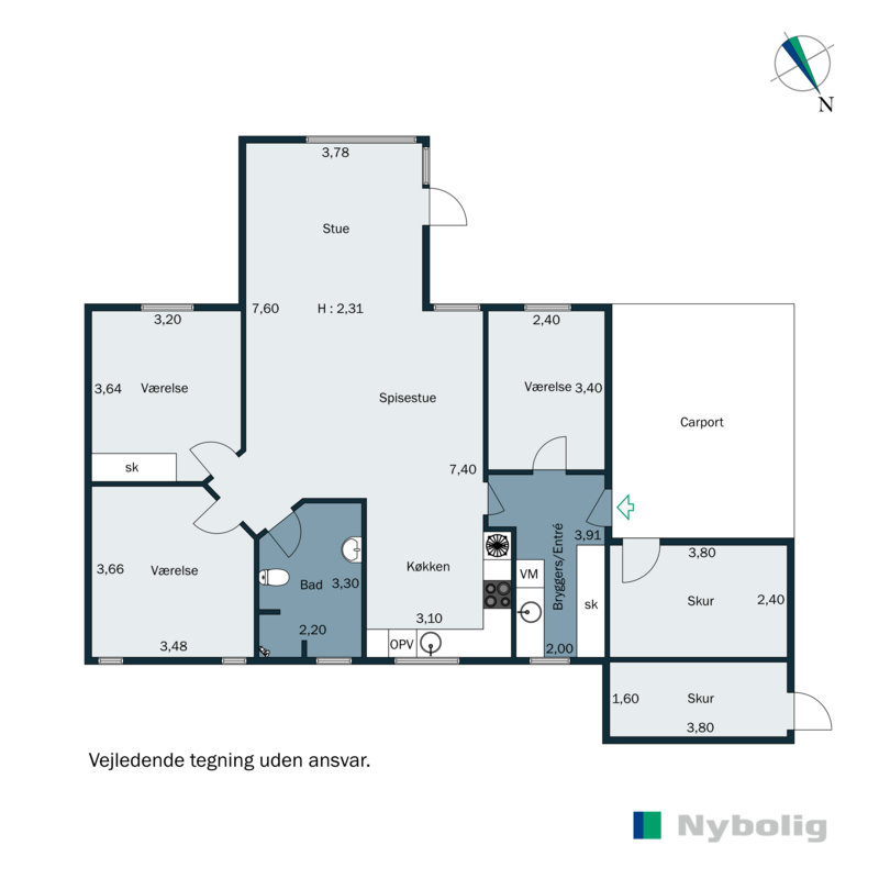 Plantegninger billede af Overmarksvej 20, 8700 Horsens