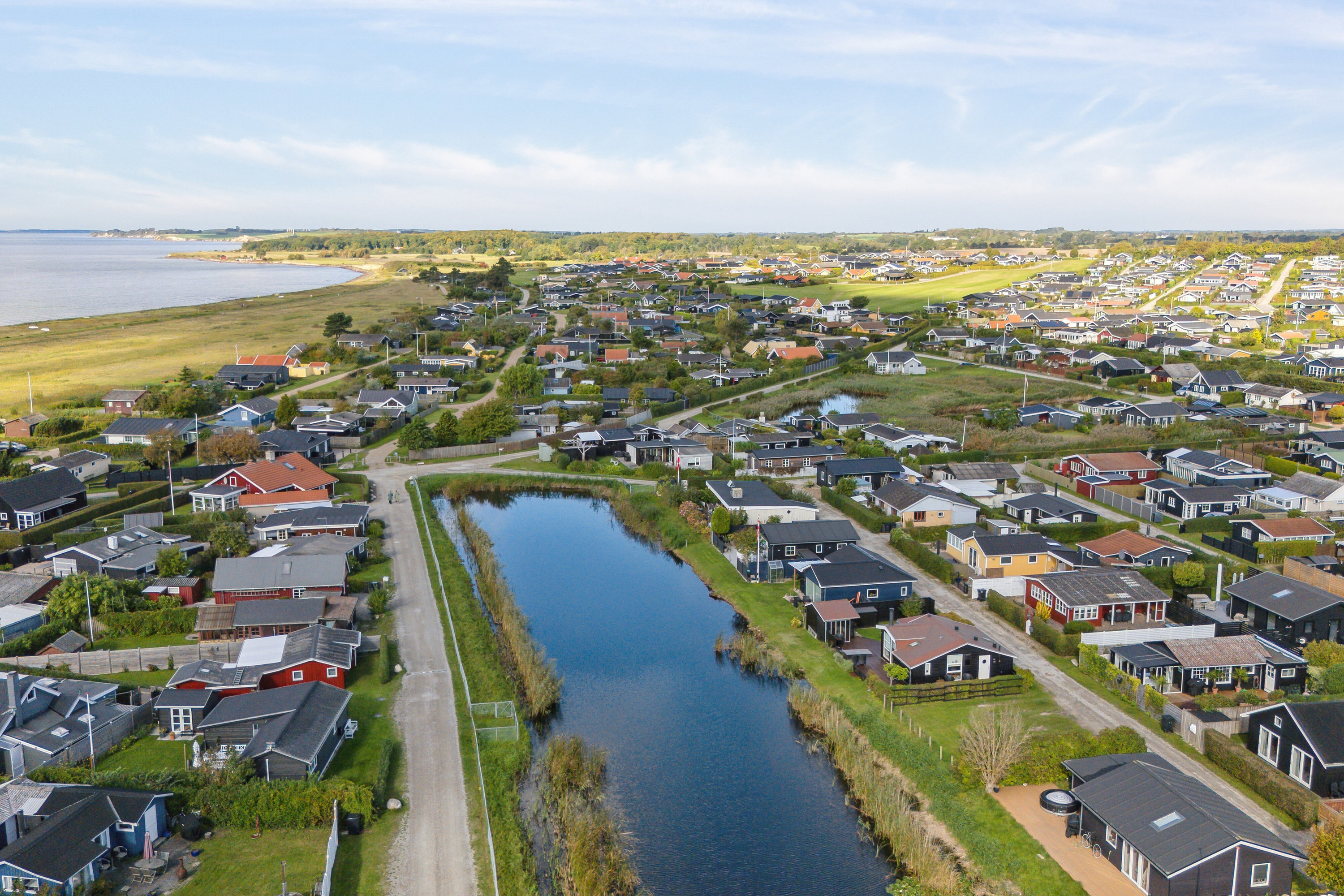 Fremhævet luftfoto billede i fuldskærmstilstand. Billede af Ibsvej 38, Vesterhave, 4736 Karrebæksminde