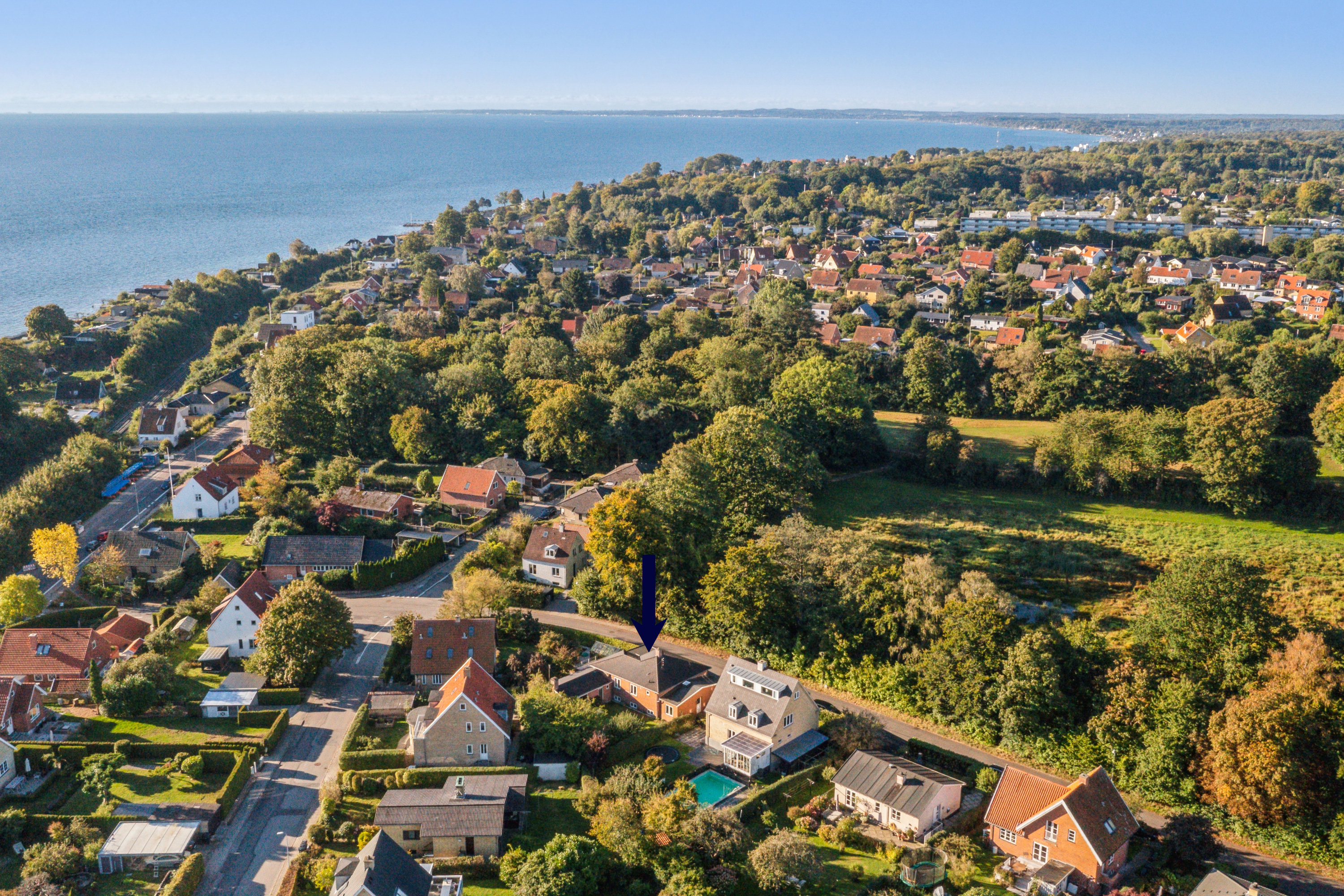Fremhævet luftfoto billede i fuldskærmstilstand. Billede af Tordenskjoldsvej 39, 3000 Helsingør
