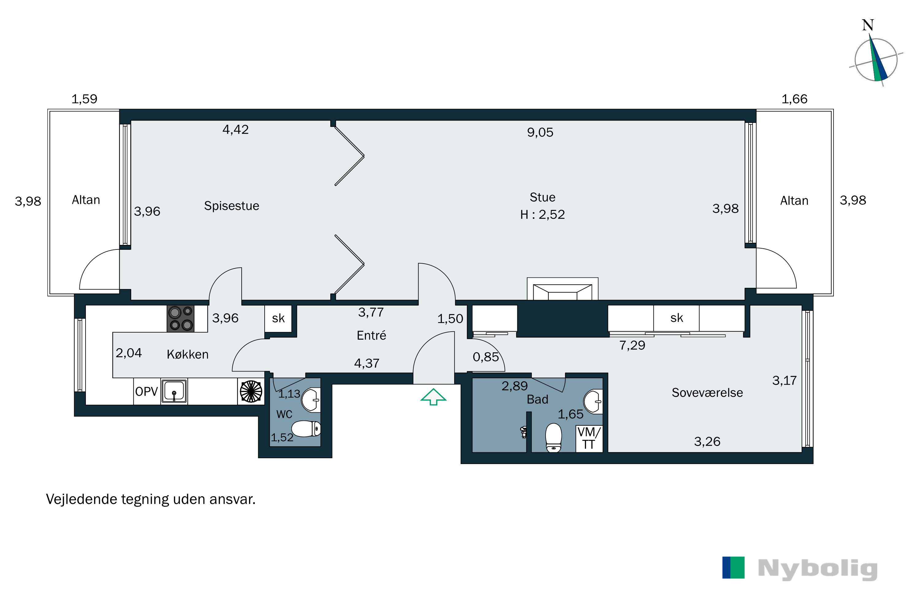 Plantegninger billede af Skodsborgparken 56, 3. tv., 2942 Skodsborg