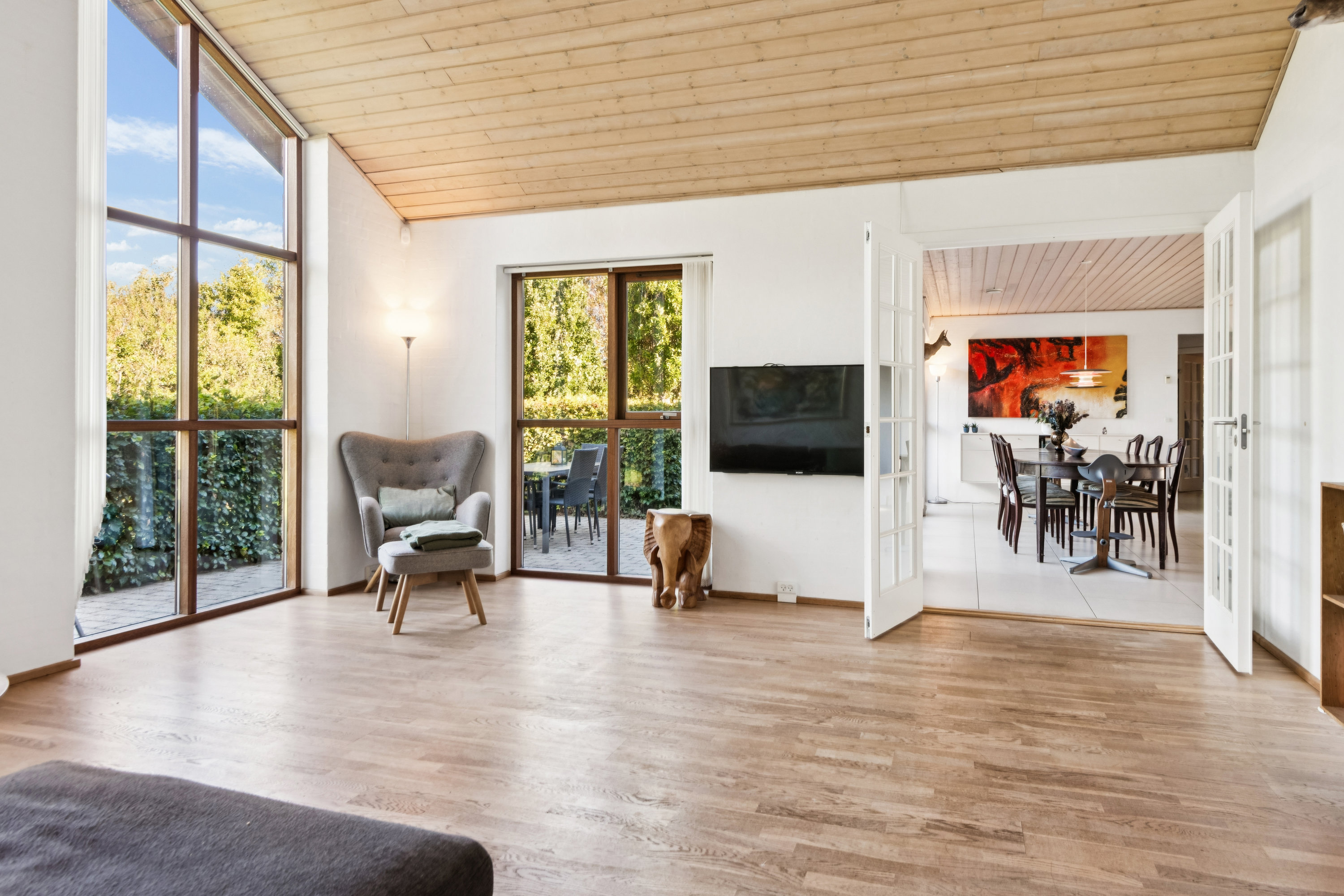 Fremhævet stue billede i fuldskærmstilstand. Billede af Skodshøj 39, Guldbæk, 9530 Støvring