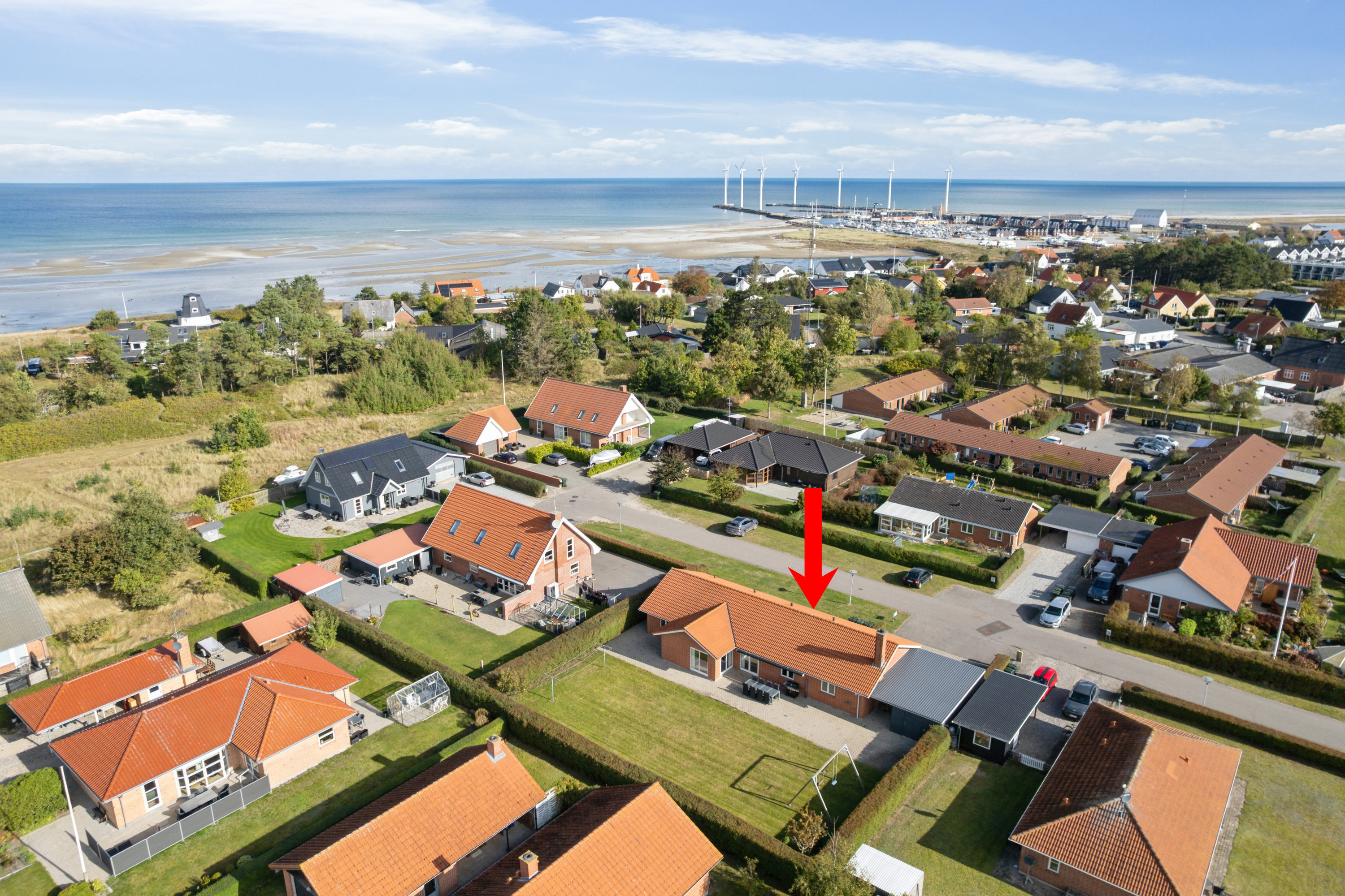 Miniaturebillede 1: luftfoto. Billede af Møllevangen 34, Bønnerup Strand, 8585 Glesborg