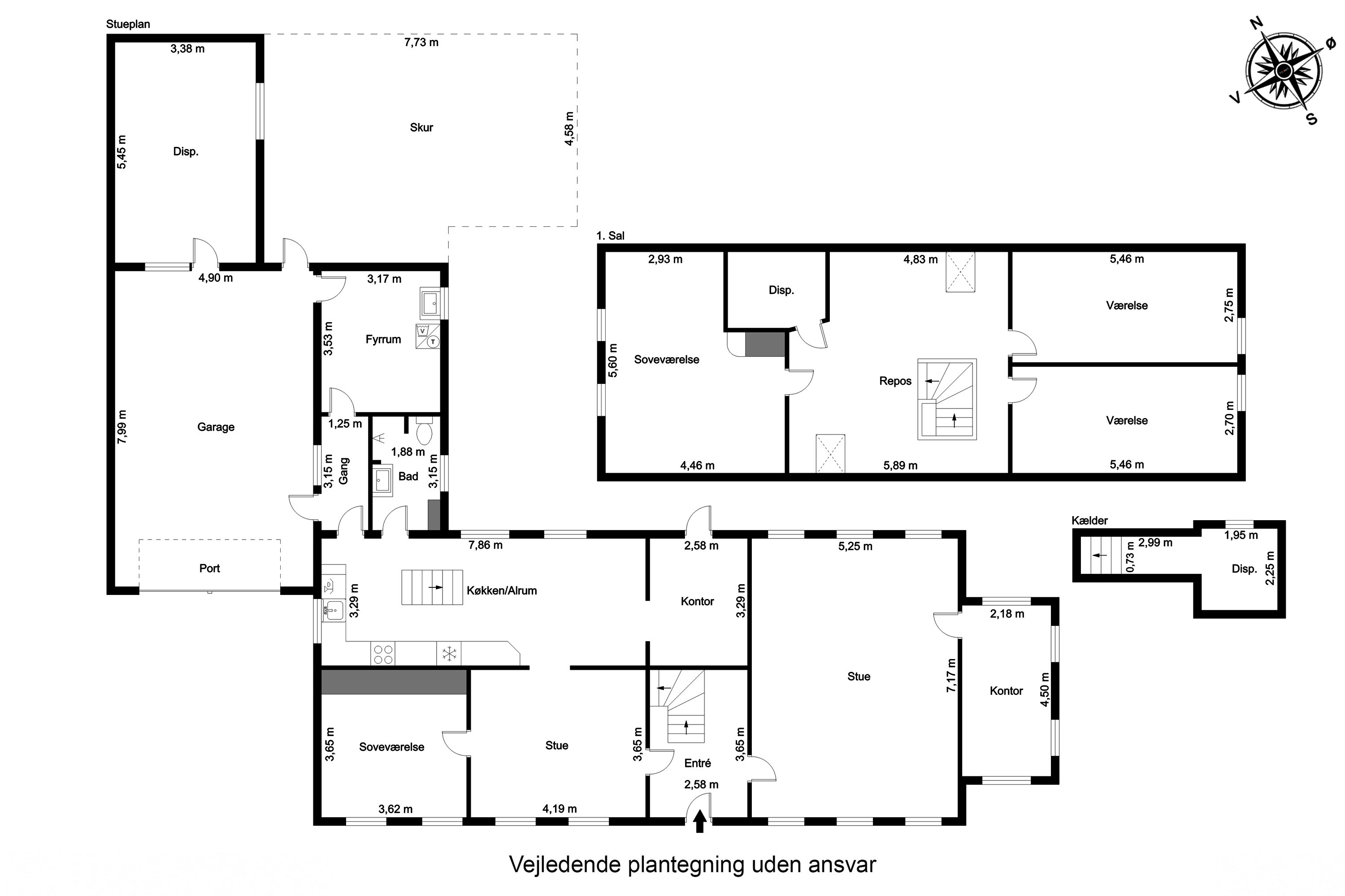Plantegninger billede af Vejlevej 154, Riis, 7323 Give