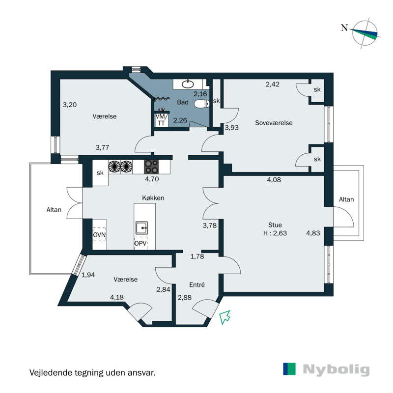Plantegninger billede af Sundvej 1, 3. th., 8700 Horsens