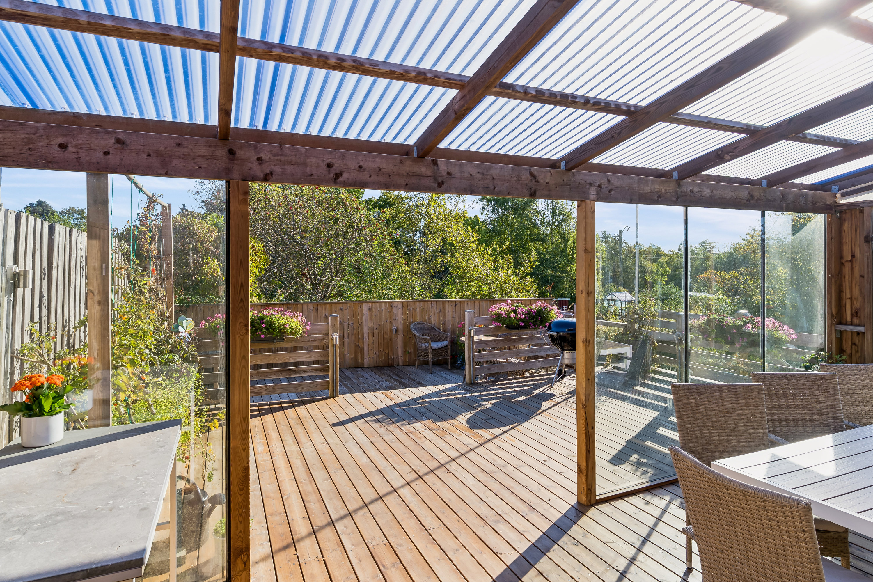 Fremhævet terrasse billede i fuldskærmstilstand. Billede af Kornmarken 31, 2880 Bagsværd