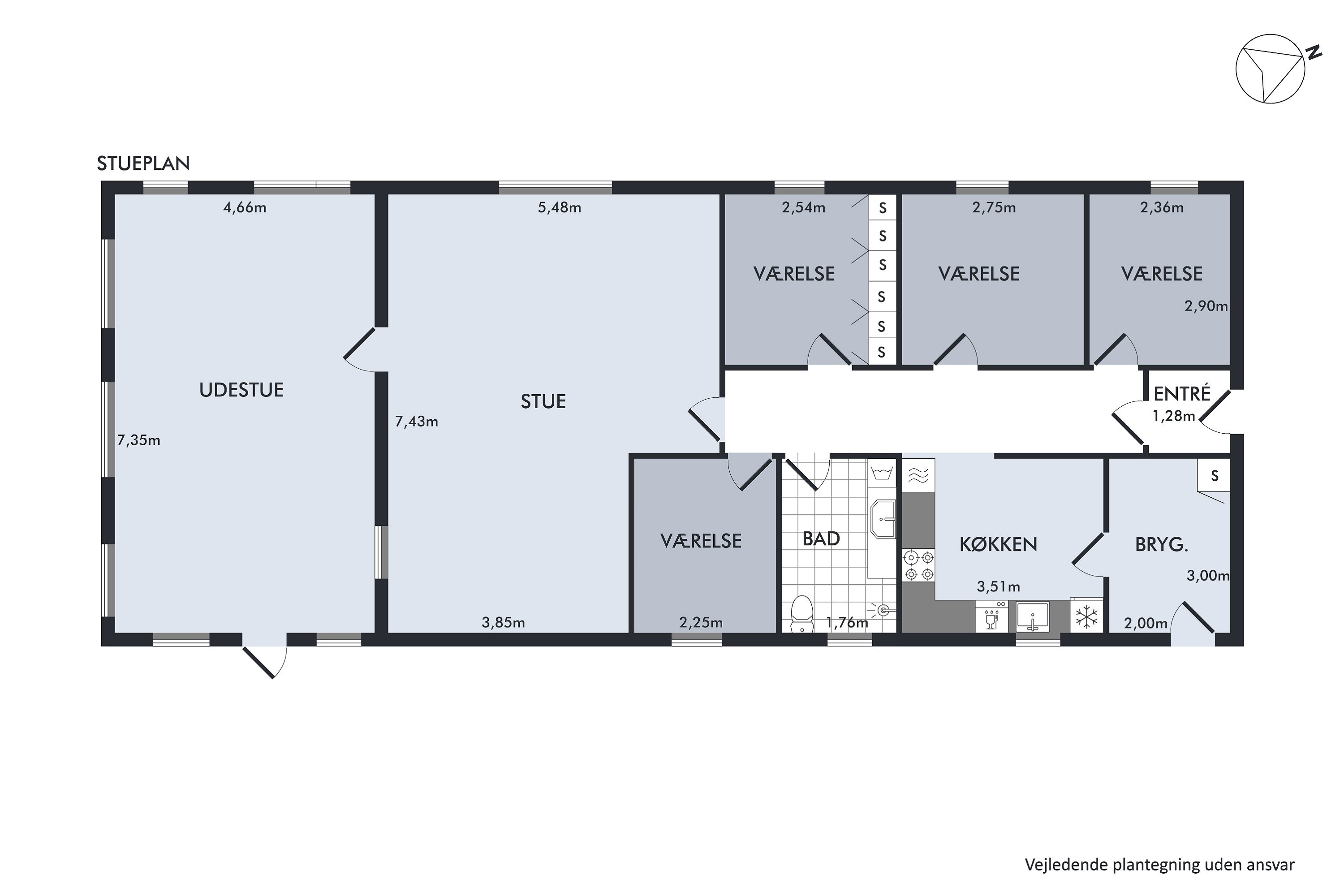 Plantegninger billede af Tranekærvej 25, Kaas, 9490 Pandrup