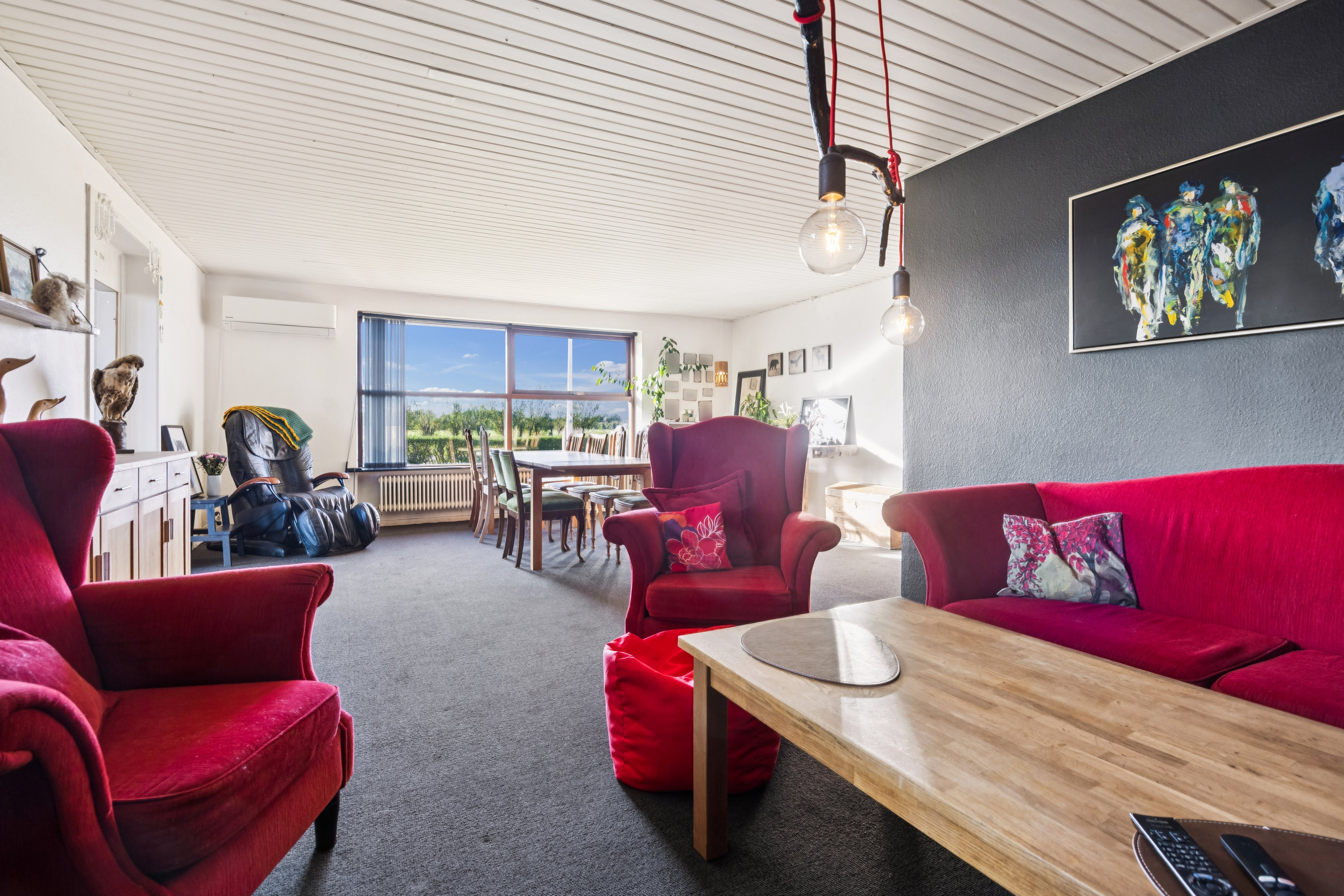 Fremhævet stue billede i fuldskærmstilstand. Billede af Tranekærvej 25, Kaas, 9490 Pandrup