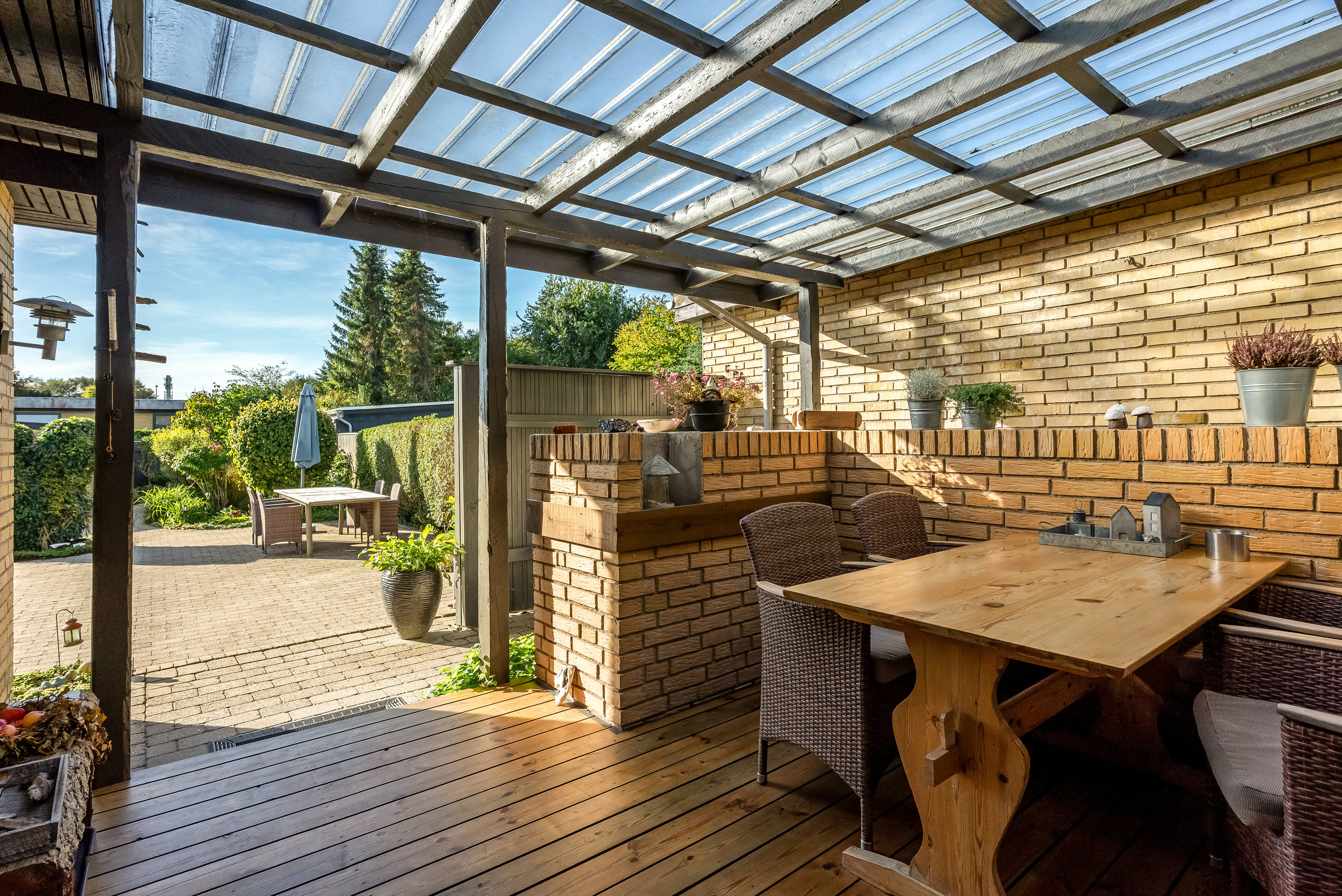 Fremhævet overdækket terrasse billede i fuldskærmstilstand. Billede af Vikkevej 16, 7500 Holstebro