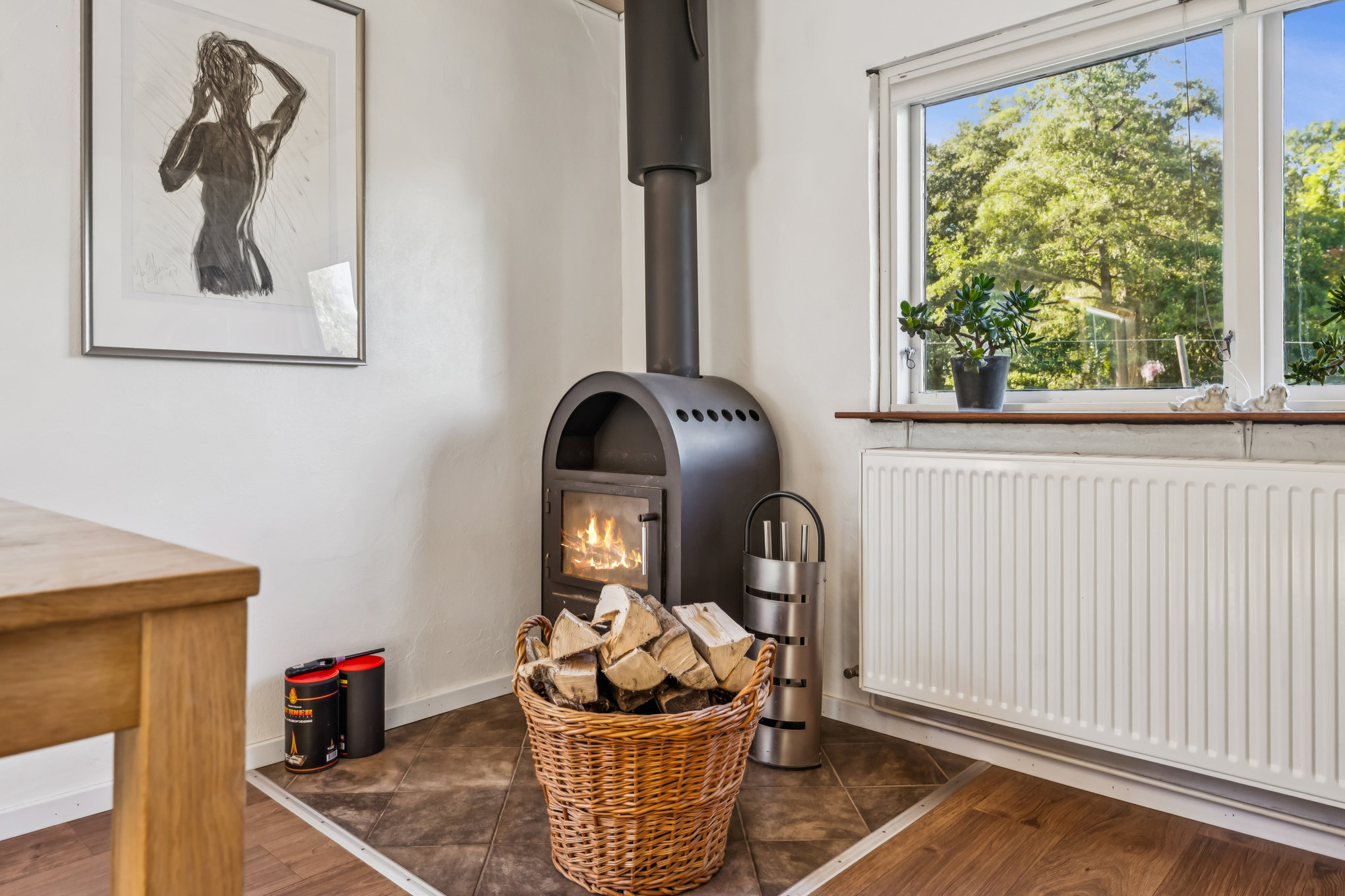 Fremhævet stue billede i fuldskærmstilstand. Billede af Åsdalen 1, Nørbæk, 8990 Fårup