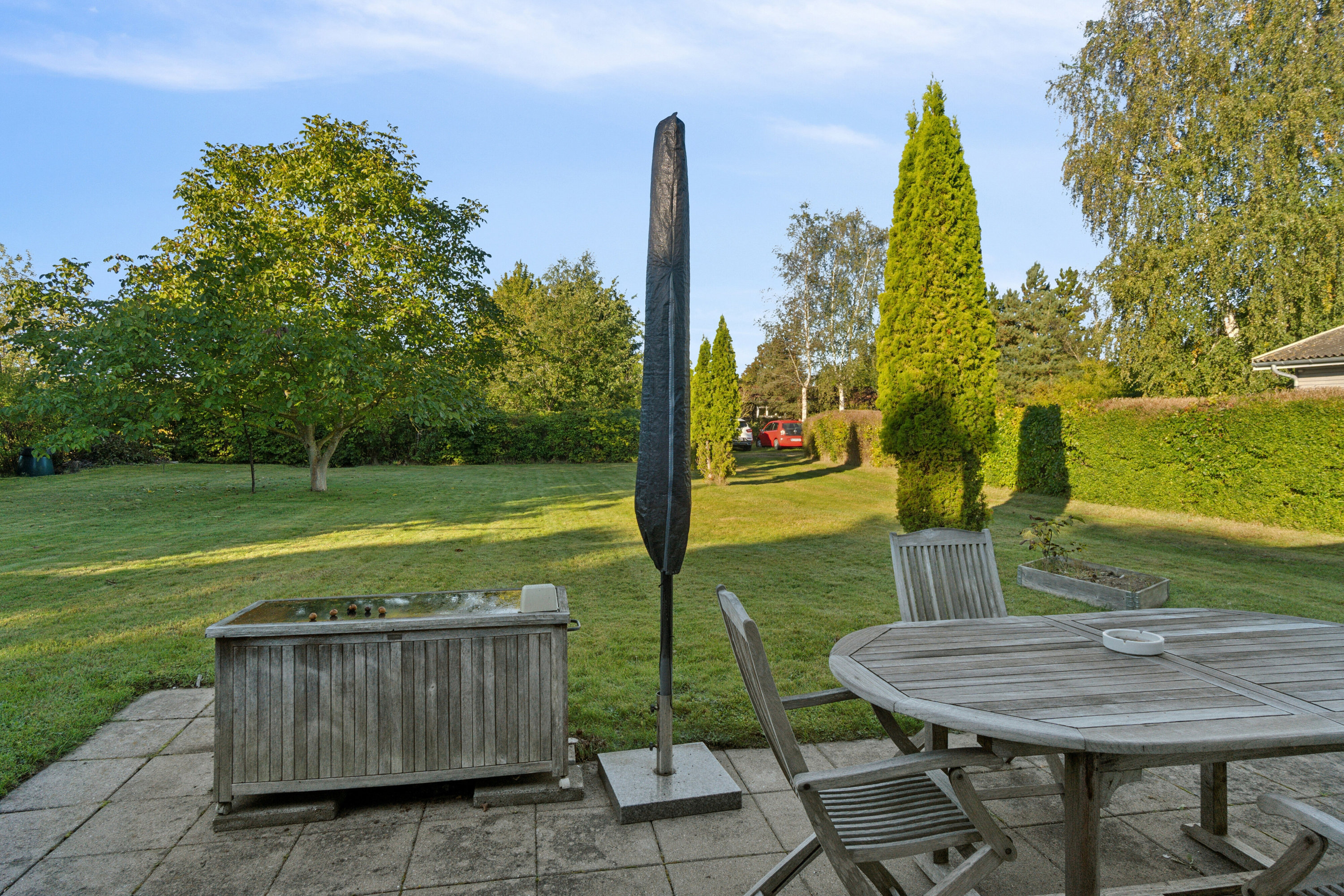 Fremhævet terrasse billede i fuldskærmstilstand. Billede af Hellevej 9, Kaldred, 4593 Eskebjerg