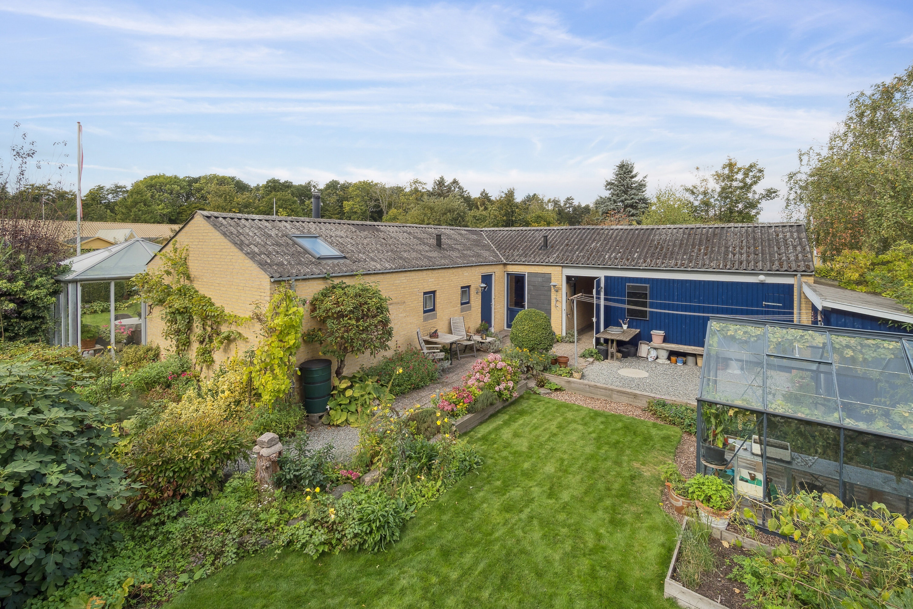 Villa: Set fra haven på Strædet 12, Bisserup, 4243 Rude