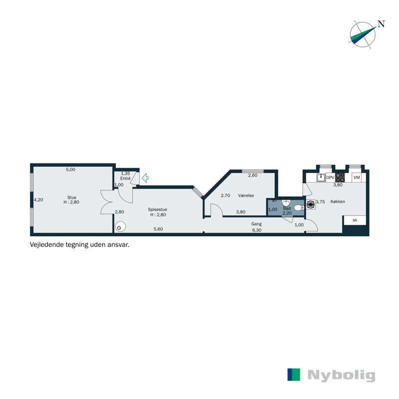 Plantegninger billede af Herluf Trolles Gade 7, 3. tv., 1052 København K