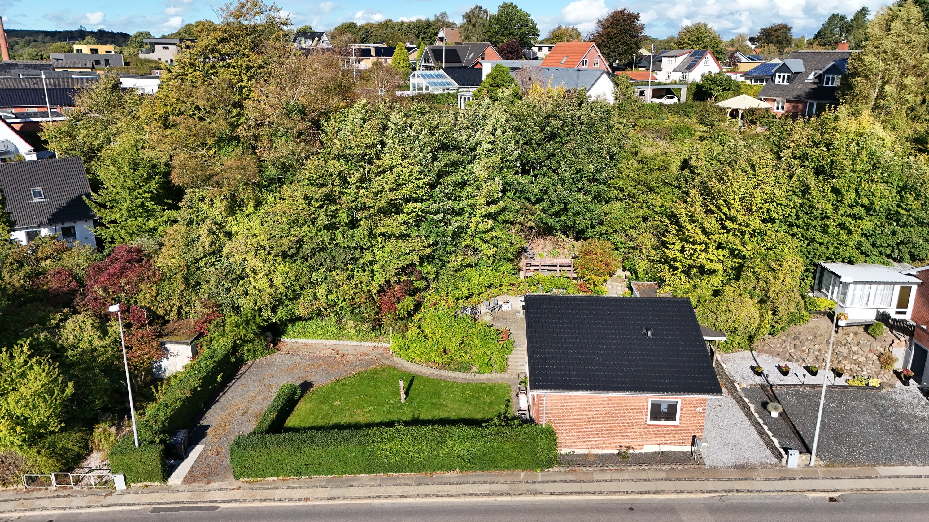 Fremhævet luftfoto billede i fuldskærmstilstand. Billede af Hegedalsvej 41, 9500 Hobro