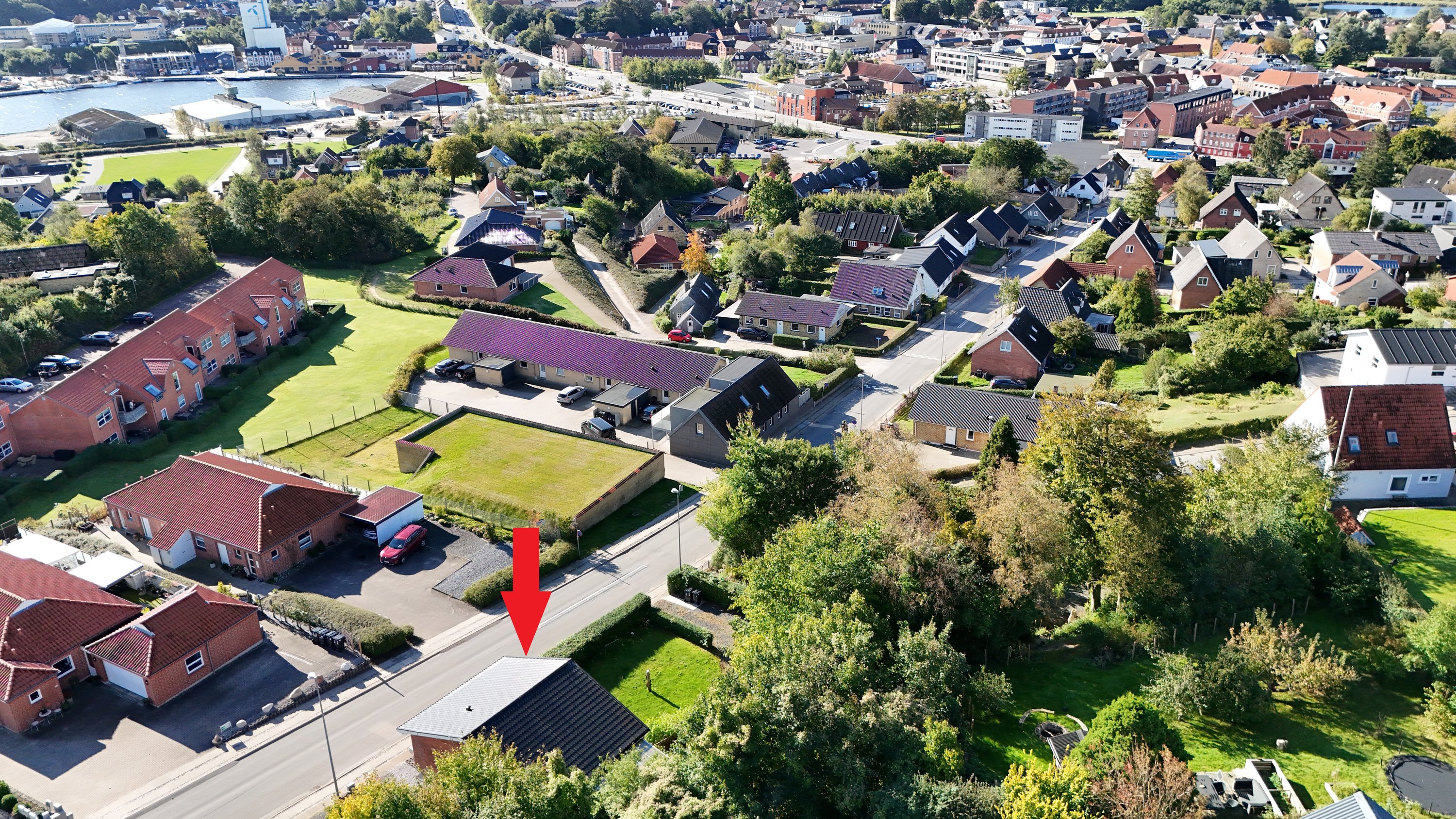 Fremhævet luftfoto billede i fuldskærmstilstand. Billede af Hegedalsvej 41, 9500 Hobro