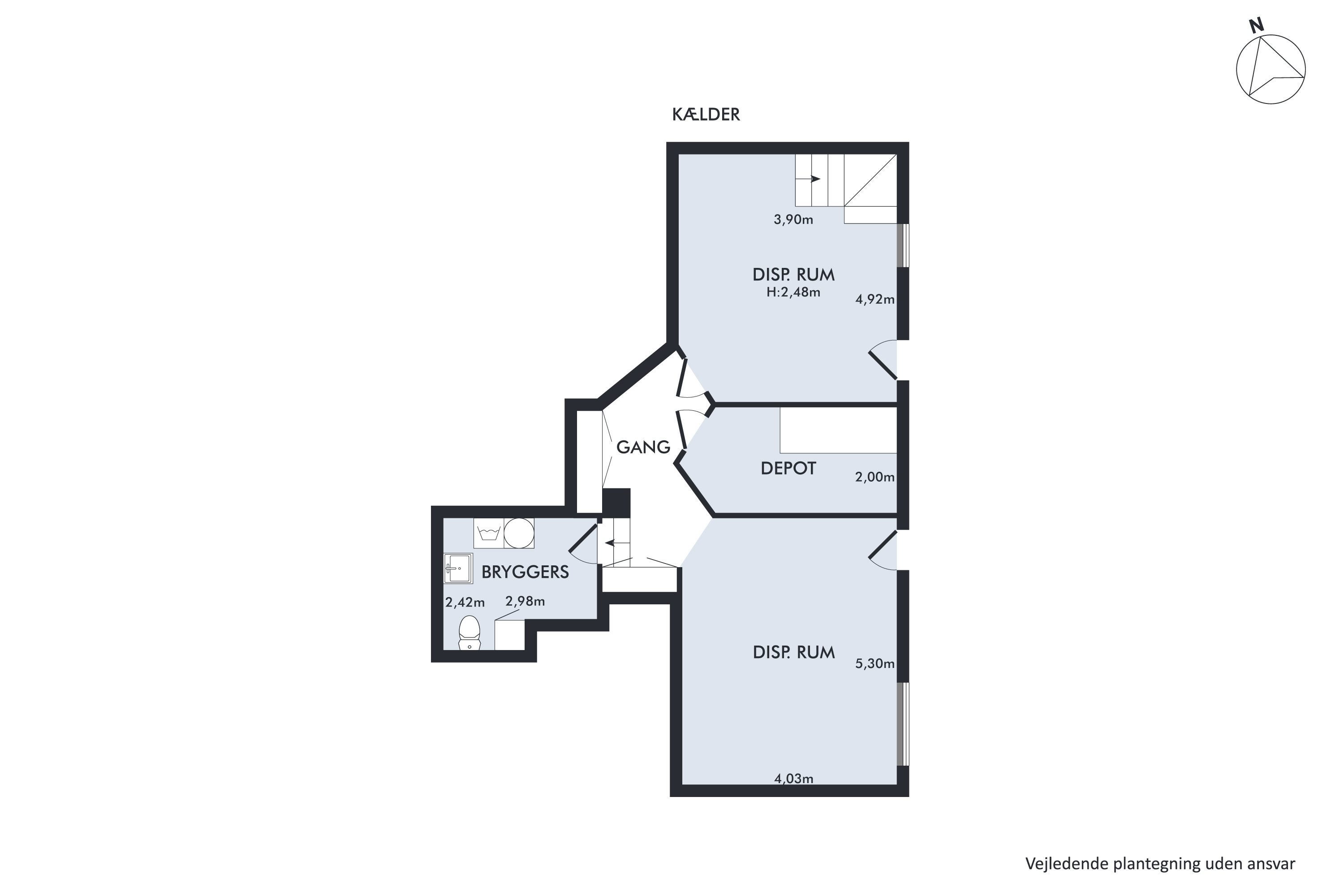 Plantegninger billede af Langelandsvej 51, st.. th., 2000 Frederiksberg