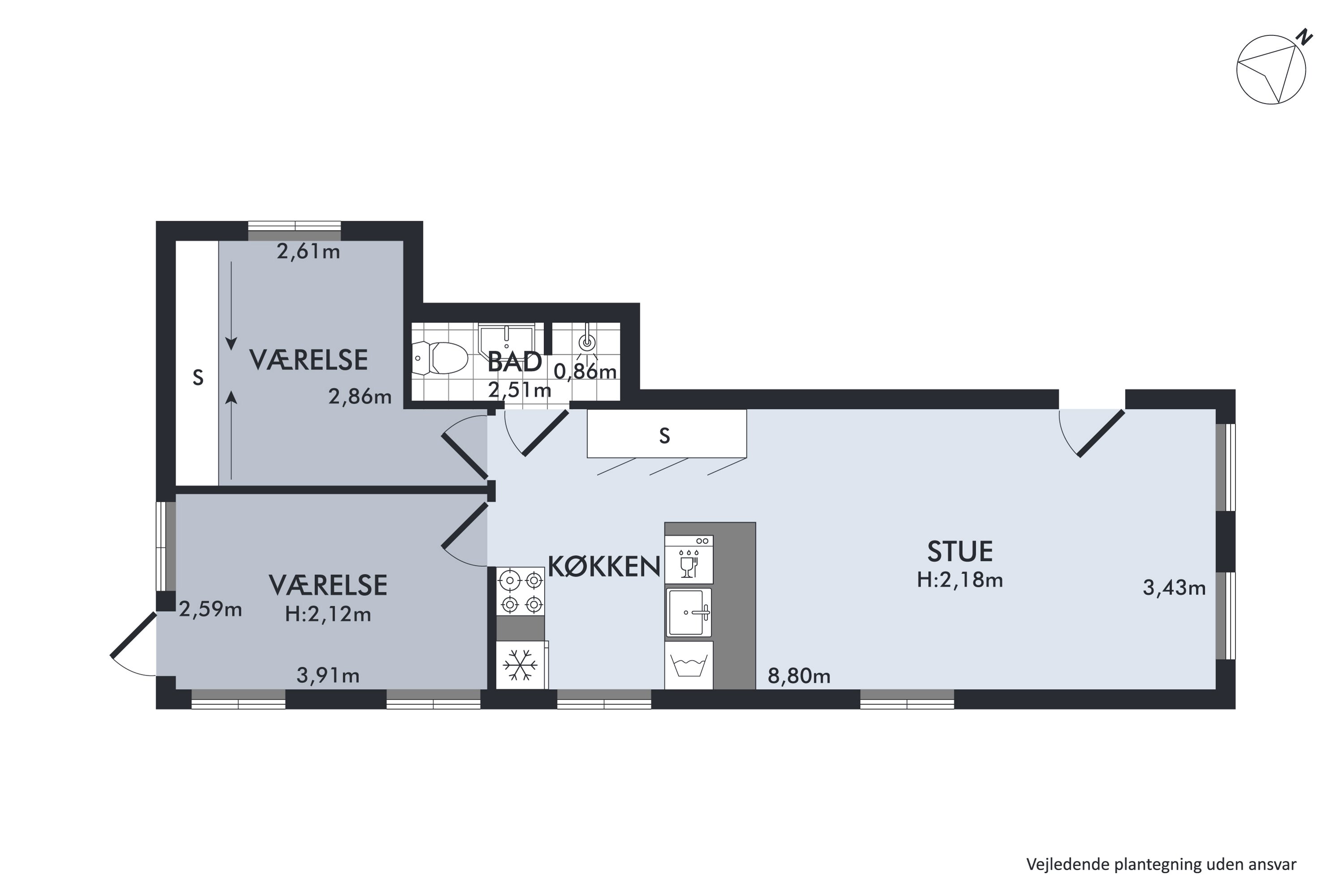 Plantegninger billede af Studsgade 28, st.. tv., 8000 Aarhus C