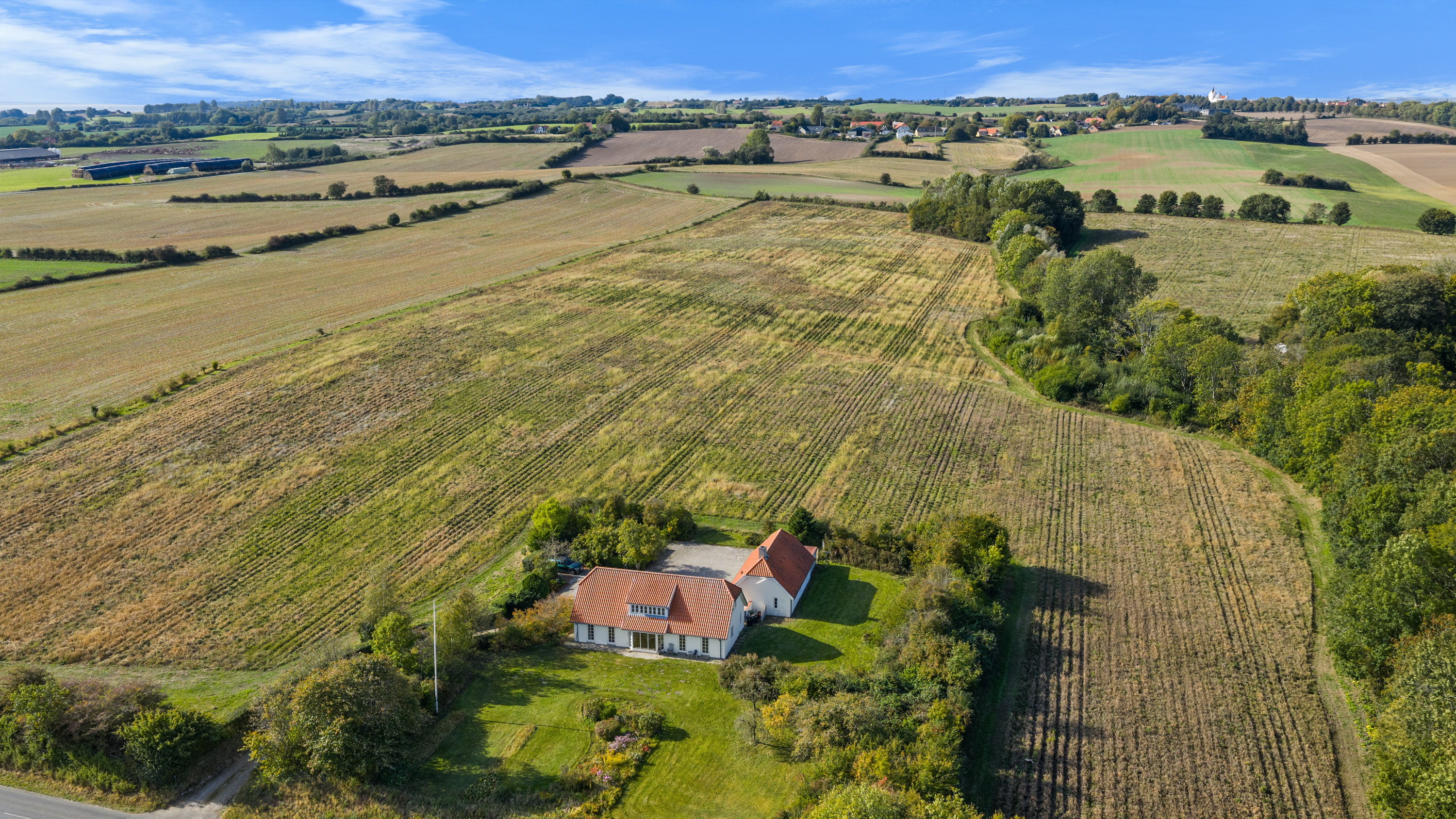 Fremhævet luftfoto billede i fuldskærmstilstand. Billede af Bjernevej 76, 5600 Faaborg