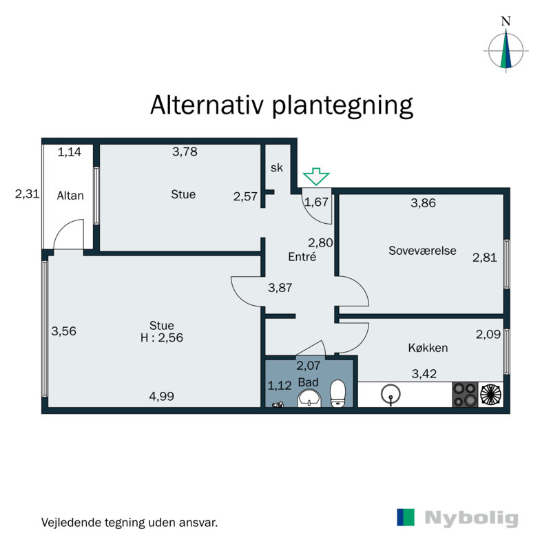 Plantegninger billede af Aaparken 19, st.. tv., 8300 Odder