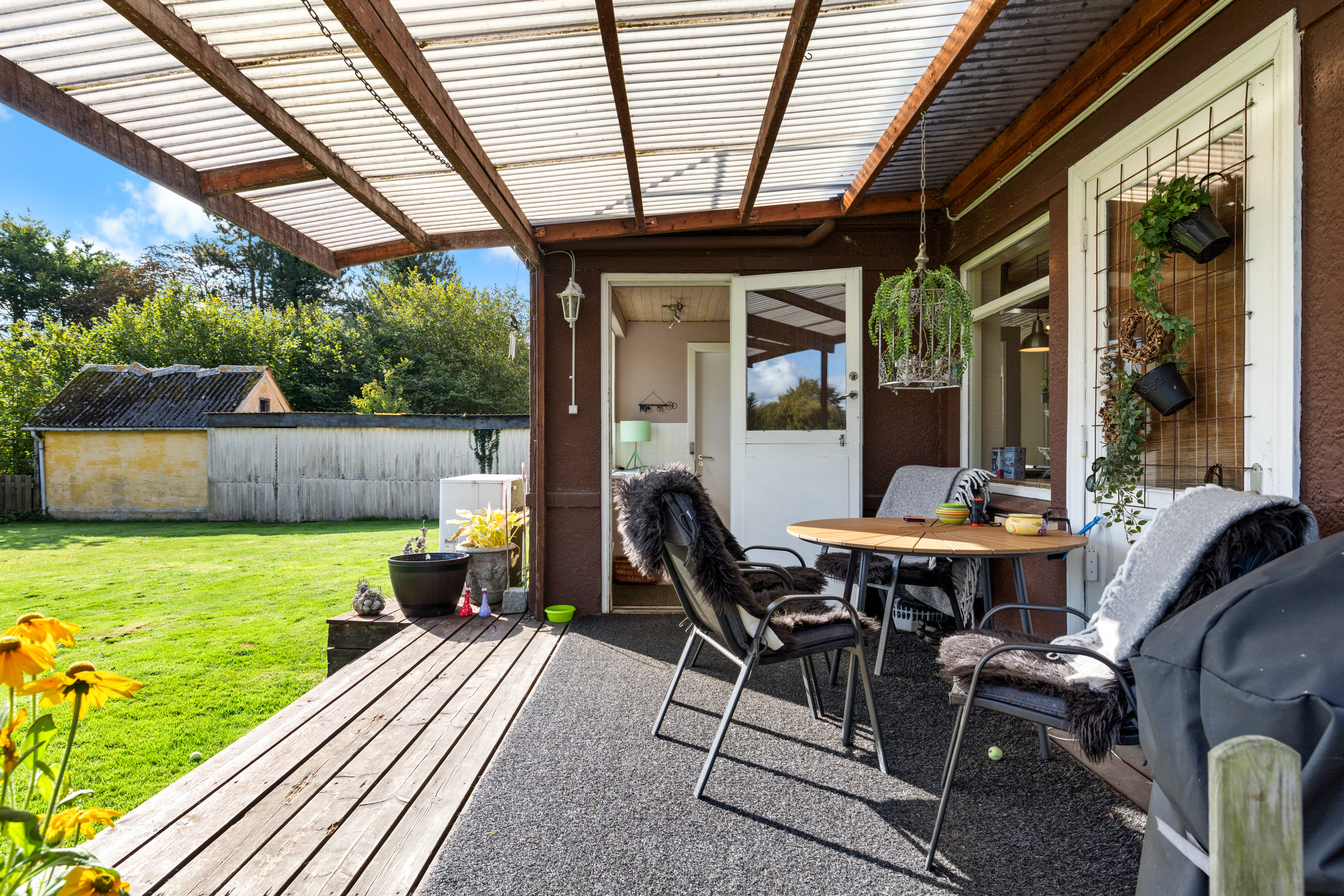 Fremhævet overdækket terrasse billede i fuldskærmstilstand. Billede af Bygaden 57, Håstrup, 5600 Faaborg