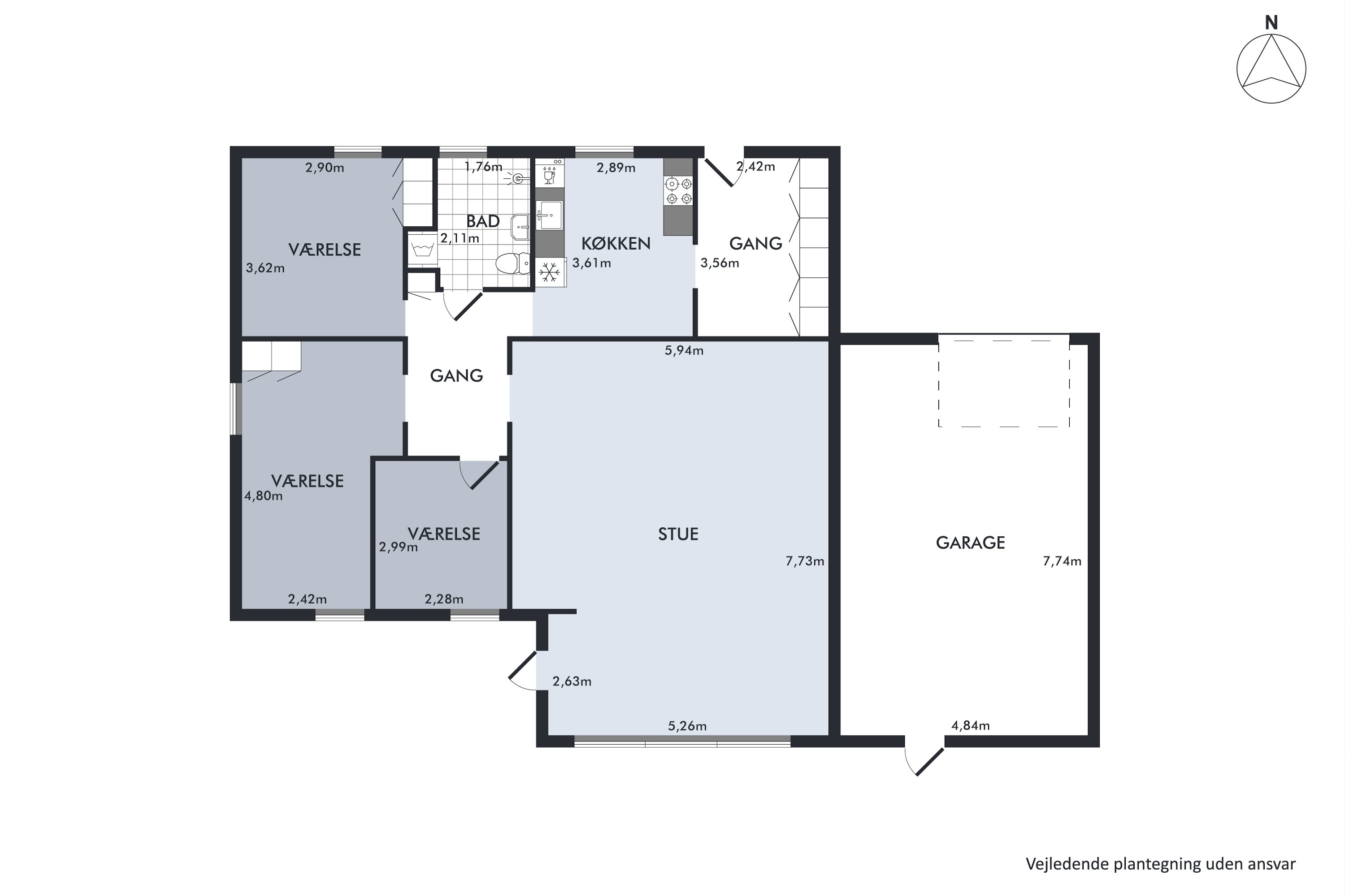 Plantegninger billede af Vestermarken 4, Stevning, 6430 Nordborg