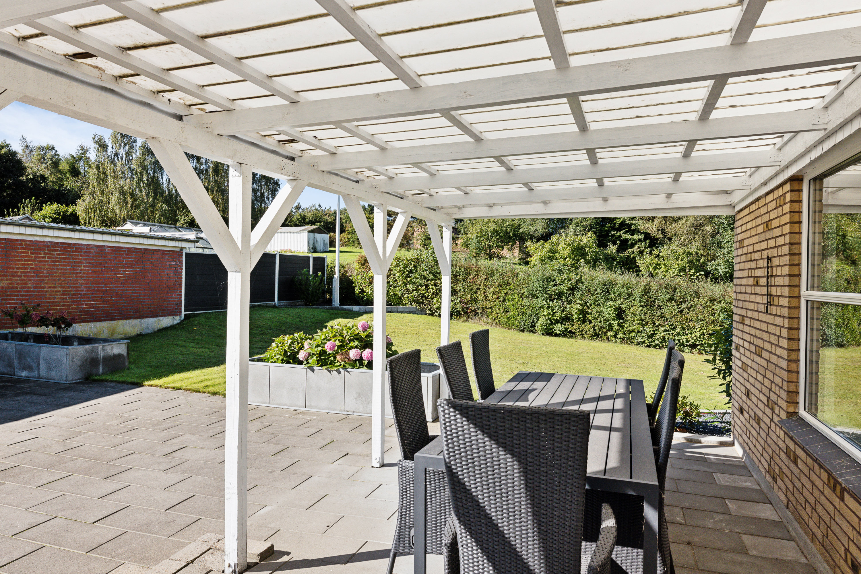 Fremhævet terrasse billede i fuldskærmstilstand. Billede af Nyvænget 4, Sparkær, 8800 Viborg