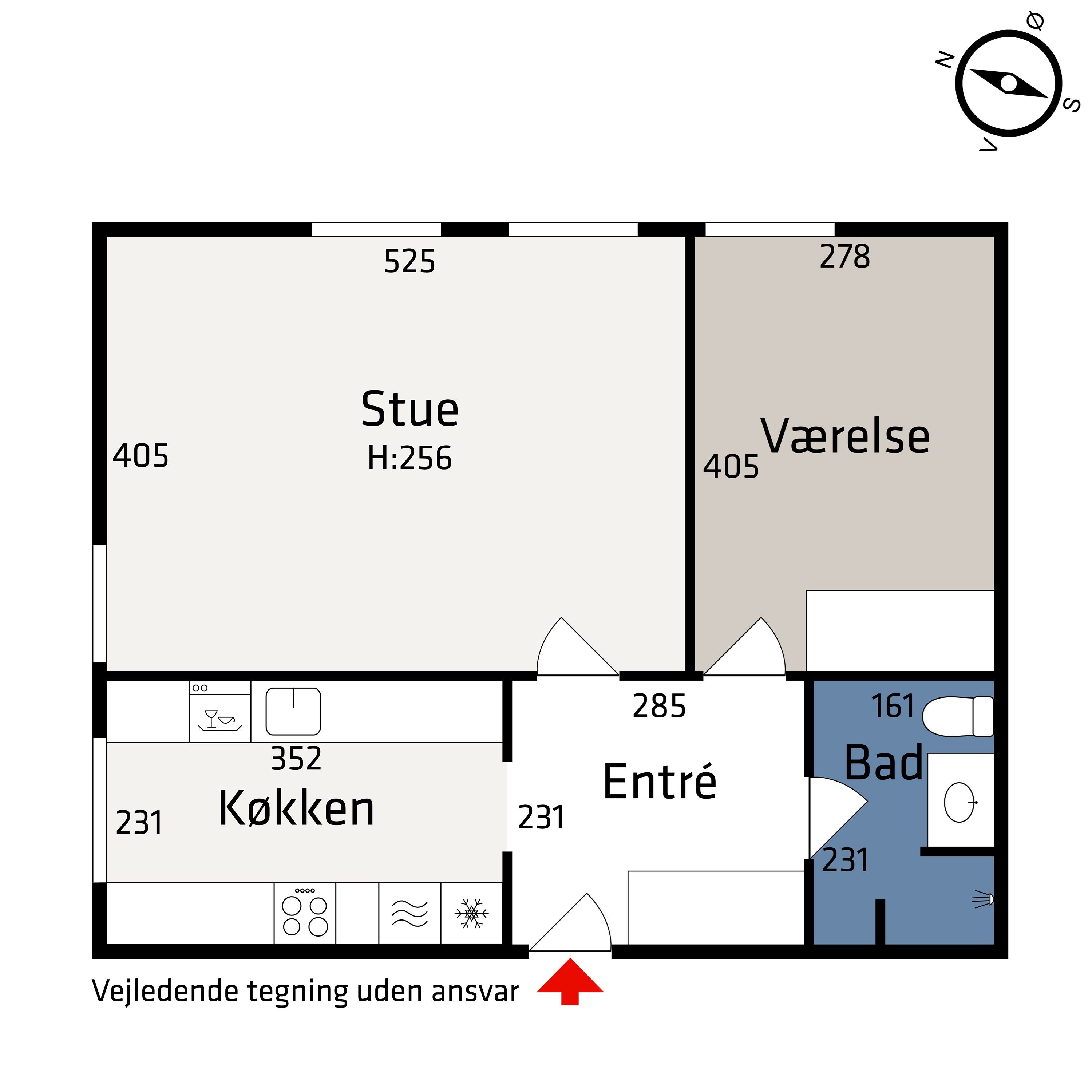 Plantegninger billede af Nagelsvej 18, st.. 1., Skåde, 8270 Højbjerg