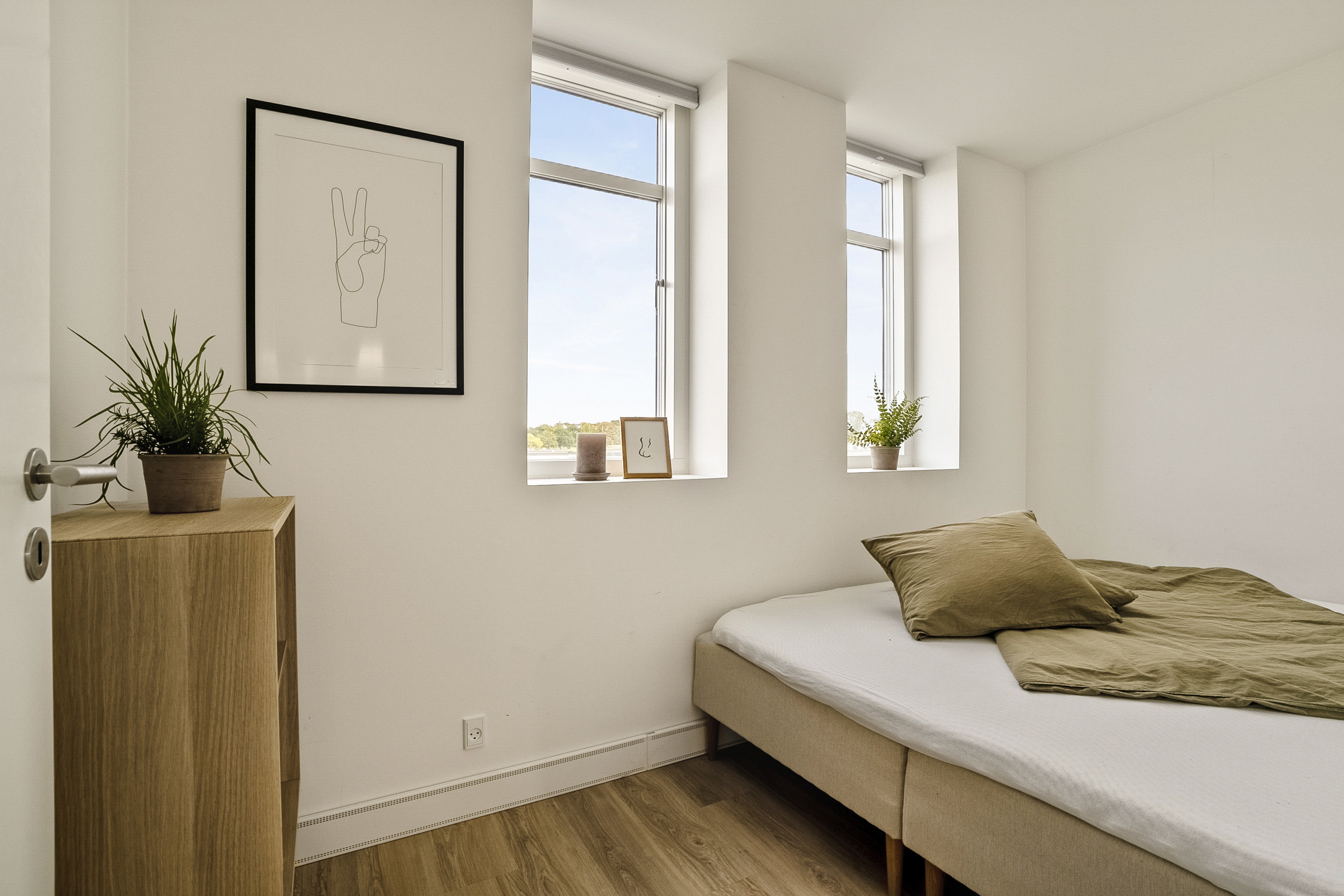 Fremhævet soveværelse billede i fuldskærmstilstand. Billede af Munksbakke 35, 8700 Horsens