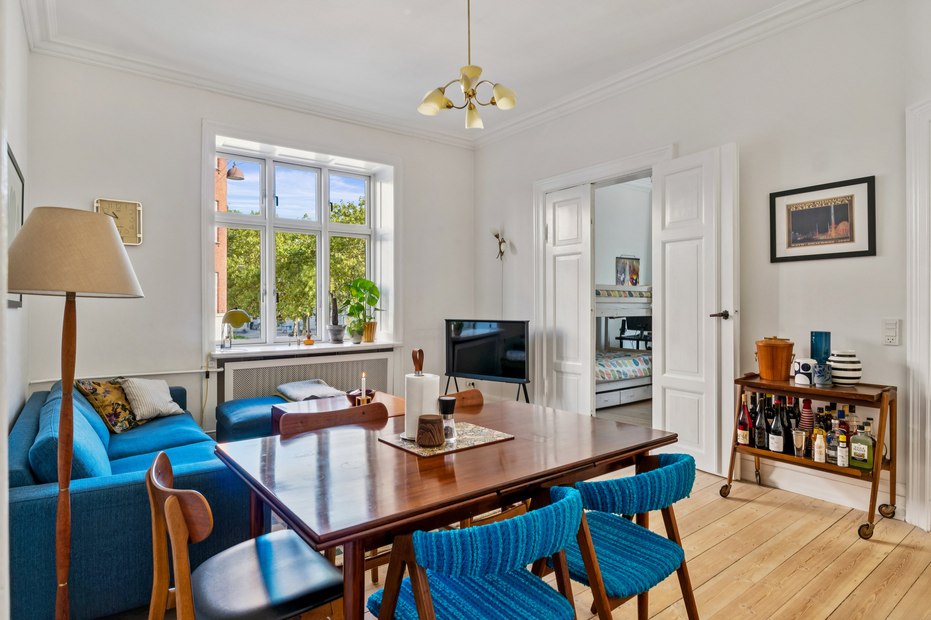 Fremhævet stue billede i fuldskærmstilstand. Billede af Strandboulevarden 95, 1. th., 2100 København Ø