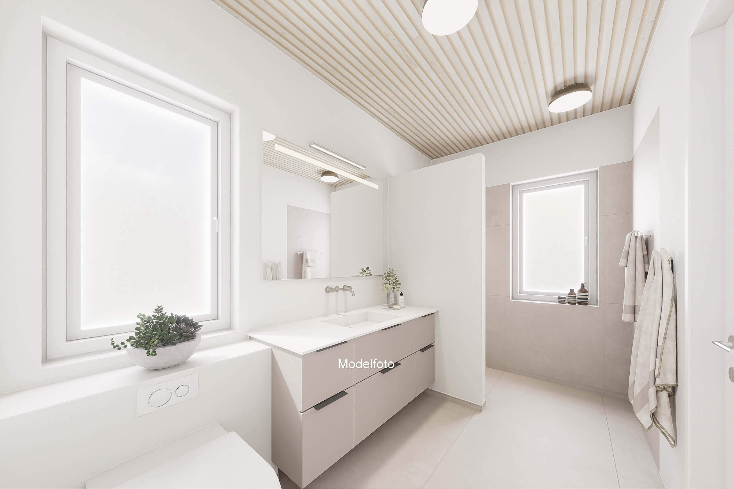 Fremhævet visualisering - badeværelse  billede i fuldskærmstilstand. Billede af Sankelmarksvej 21, 8600 Silkeborg