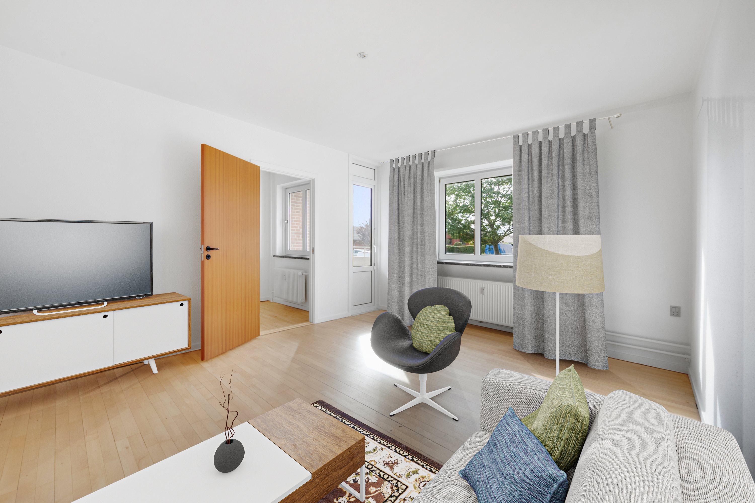 Fremhævet stue billede i fuldskærmstilstand. Billede af Rindsvej 8, 2. th., 8920 Randers NV