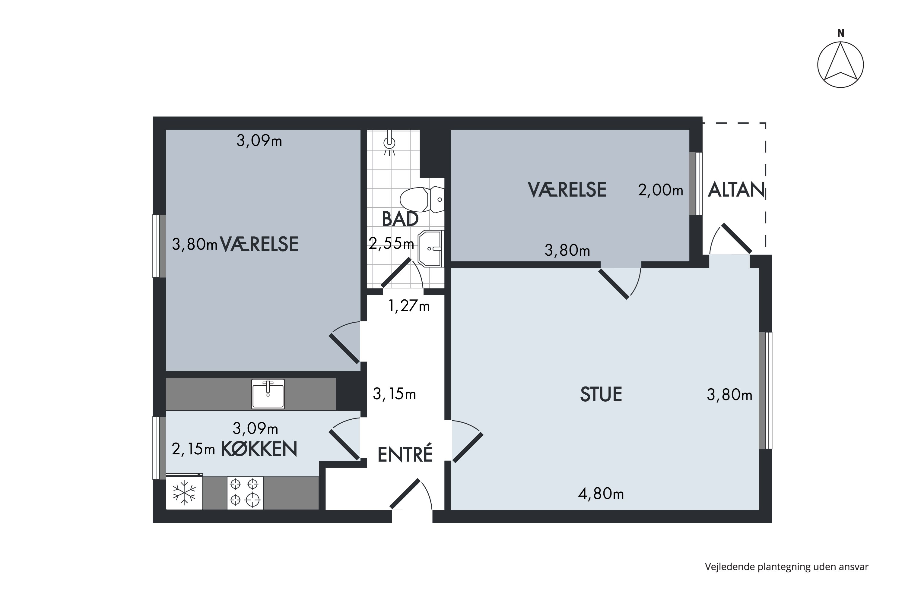 Plantegninger billede af Rindsvej 8, 2. th., 8920 Randers NV