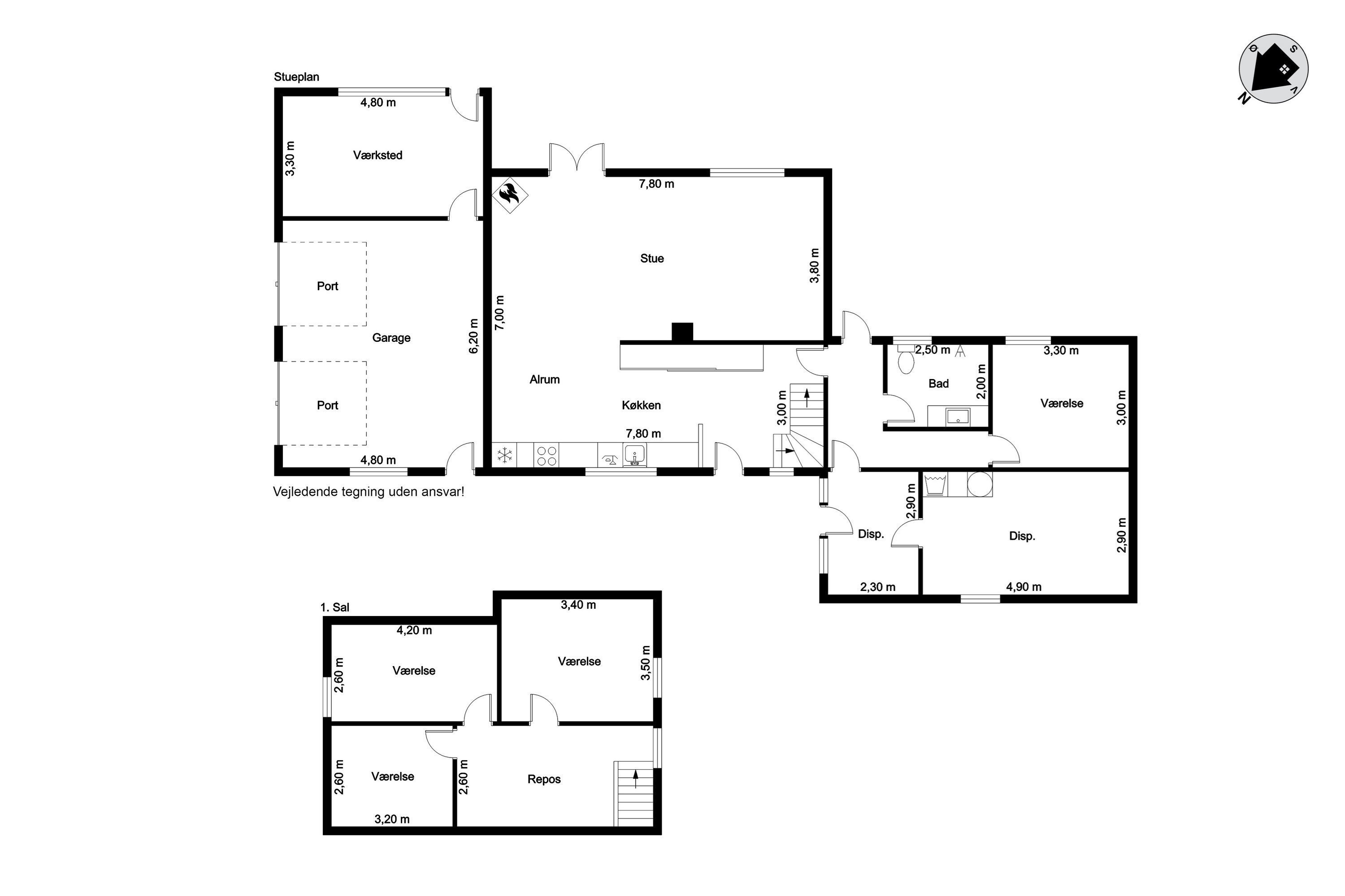 Plantegninger billede af Roagervej 364, Kirkeby, 6760 Ribe