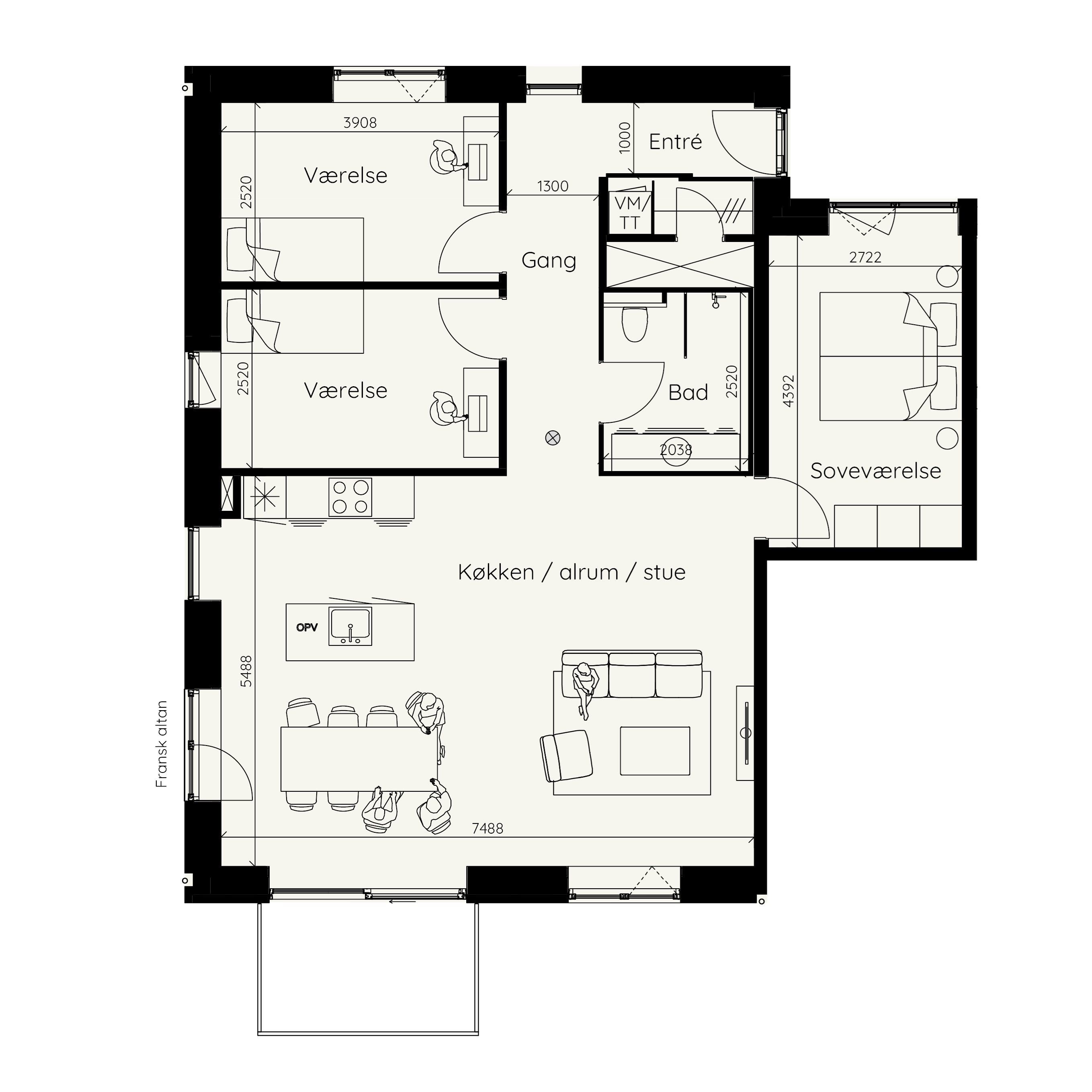 Plantegninger billede af Færgebyen 16, 1. 2., Hou, 8300 Odder
