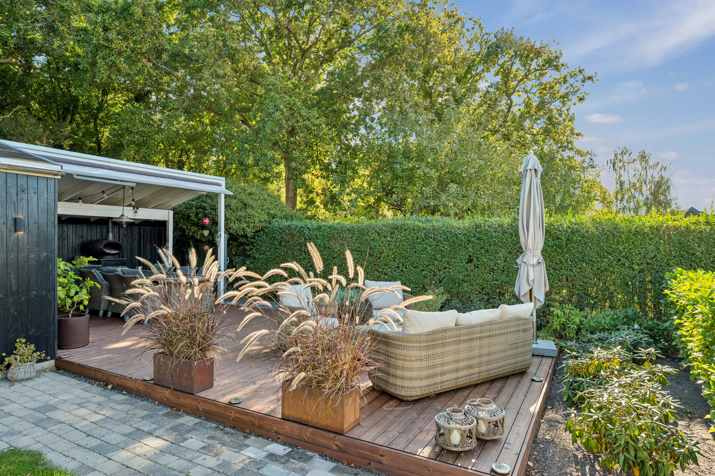 Fremhævet terrasse billede i fuldskærmstilstand. Billede af Ndr. Strandvej 70, 8400 Ebeltoft