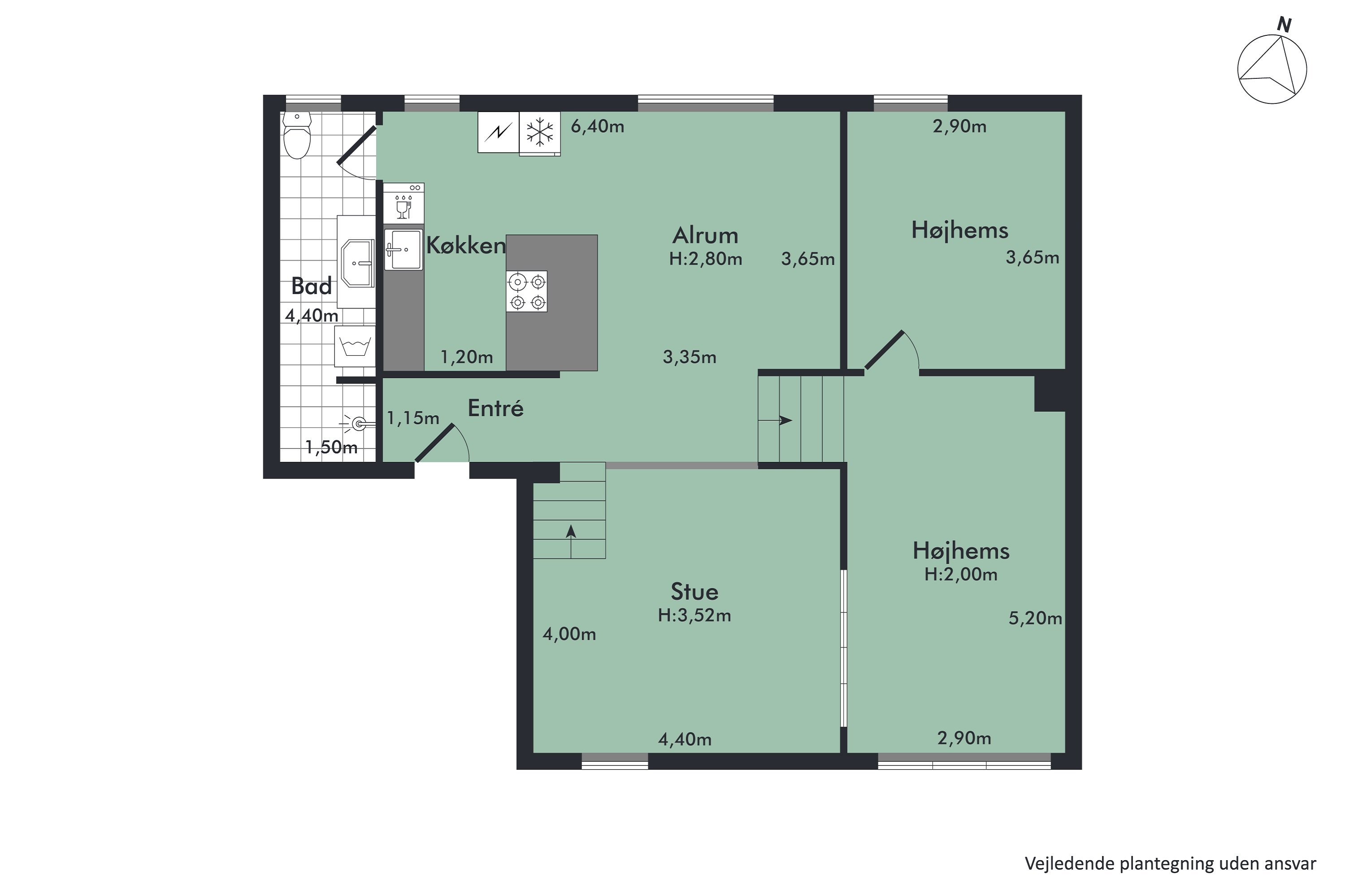 Plantegninger billede af Danmarksgade 53, st.. th., 9000 Aalborg