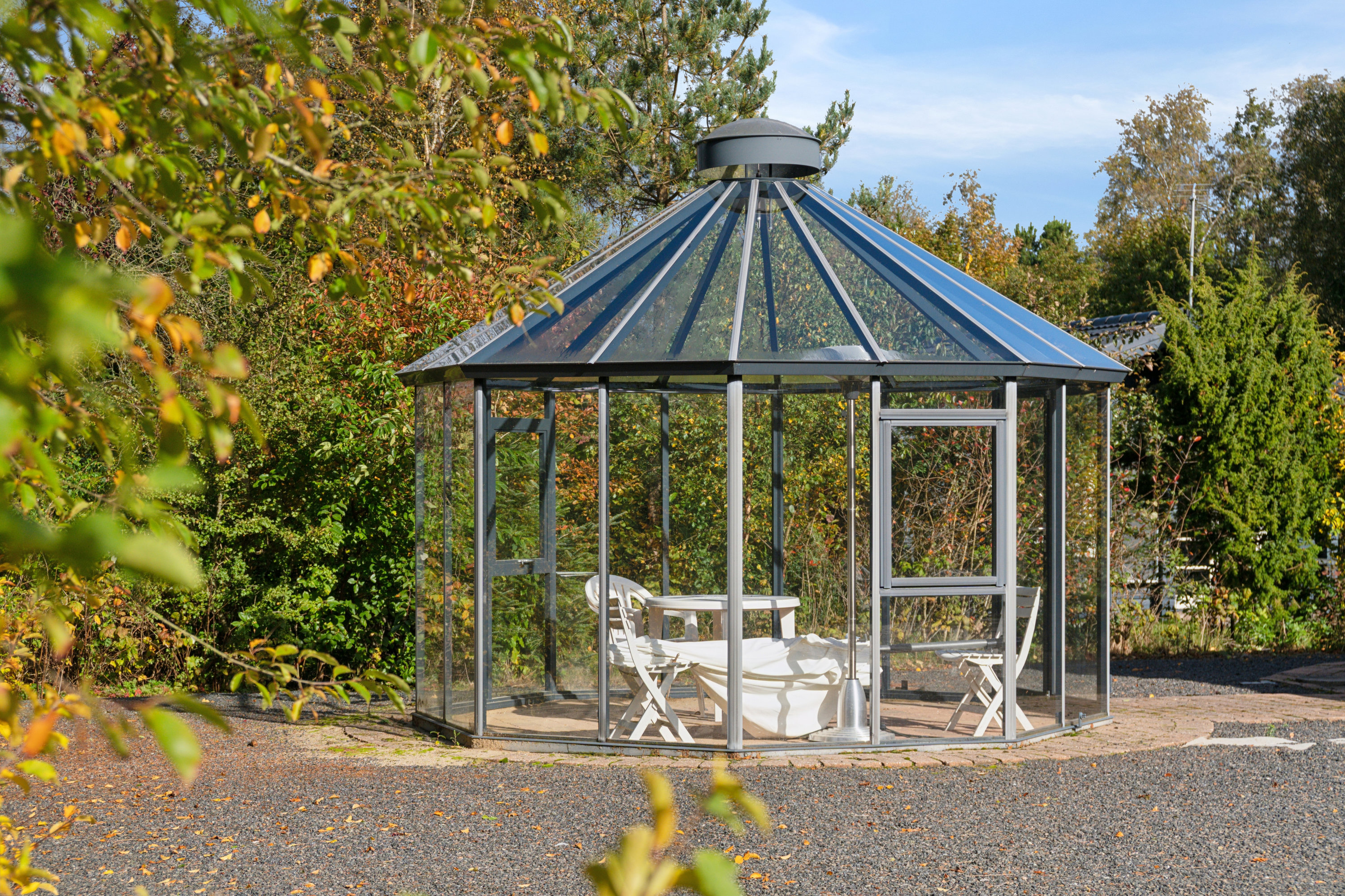 Fremhævet havepavillon billede i fuldskærmstilstand. Billede af Pramdragerparken 63, Truust, 8882 Fårvang