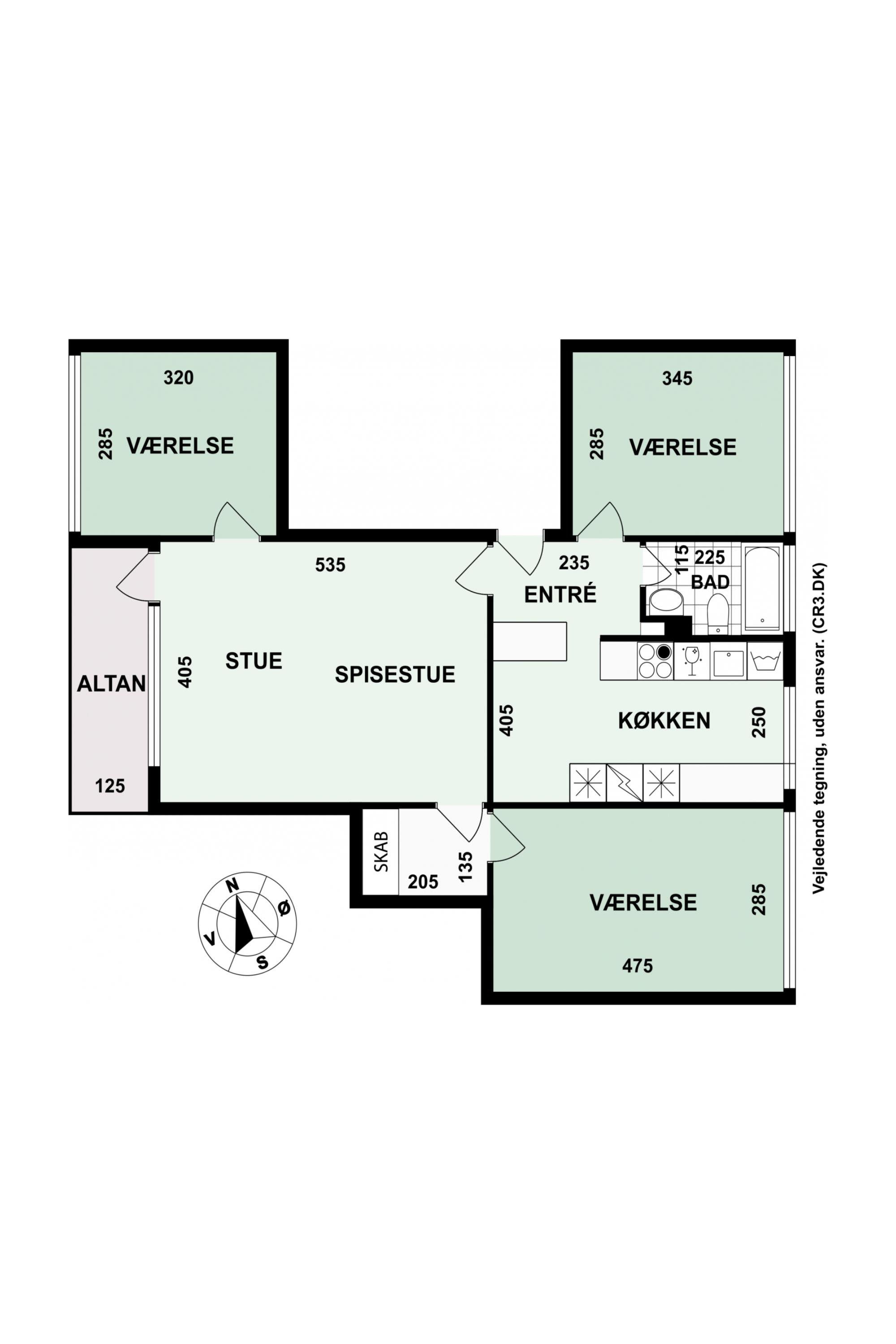 Plantegninger billede af Teglgårdsvej 621, 3. th., 3050 Humlebæk