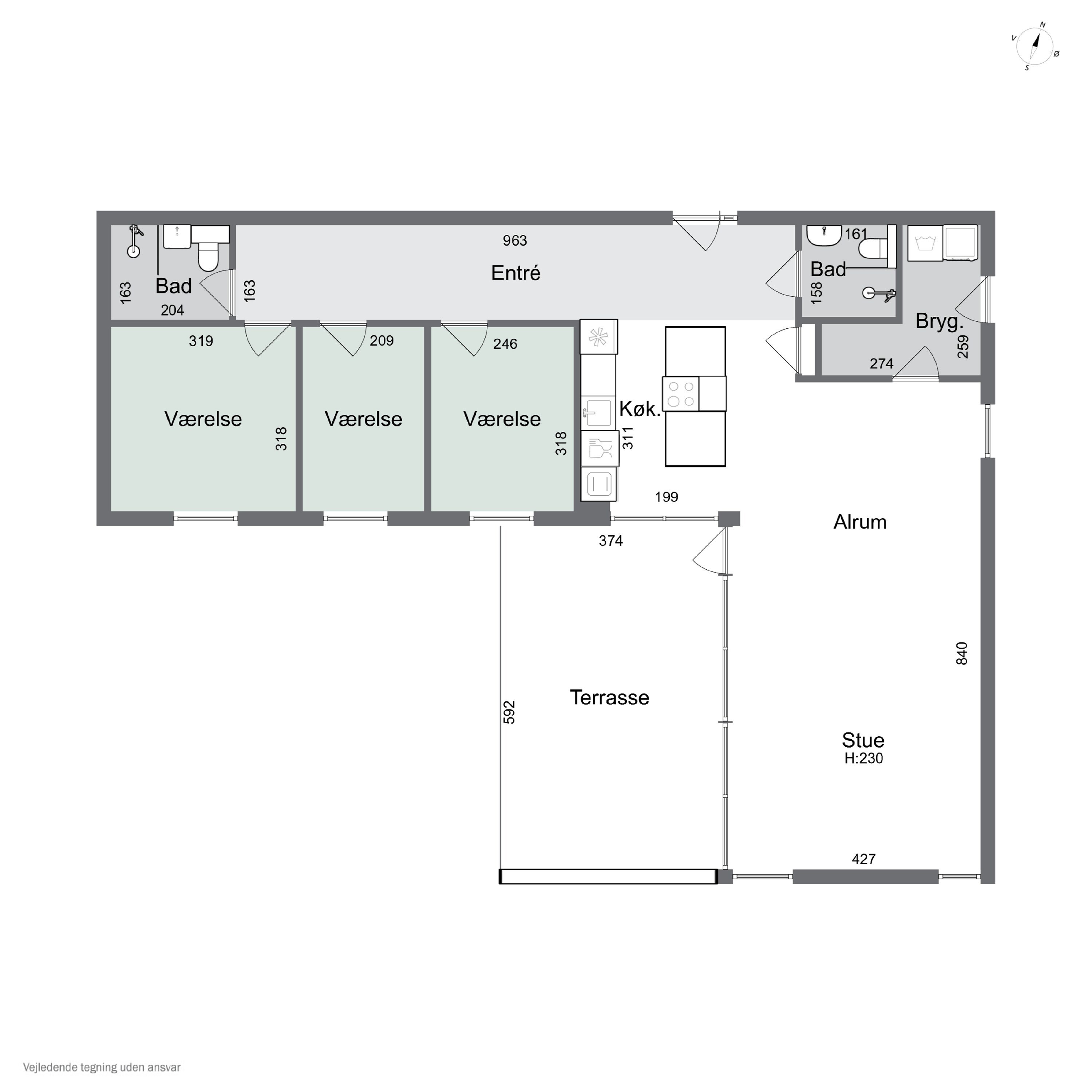 Plantegninger billede af Theseus Alle 15, 2650 Hvidovre