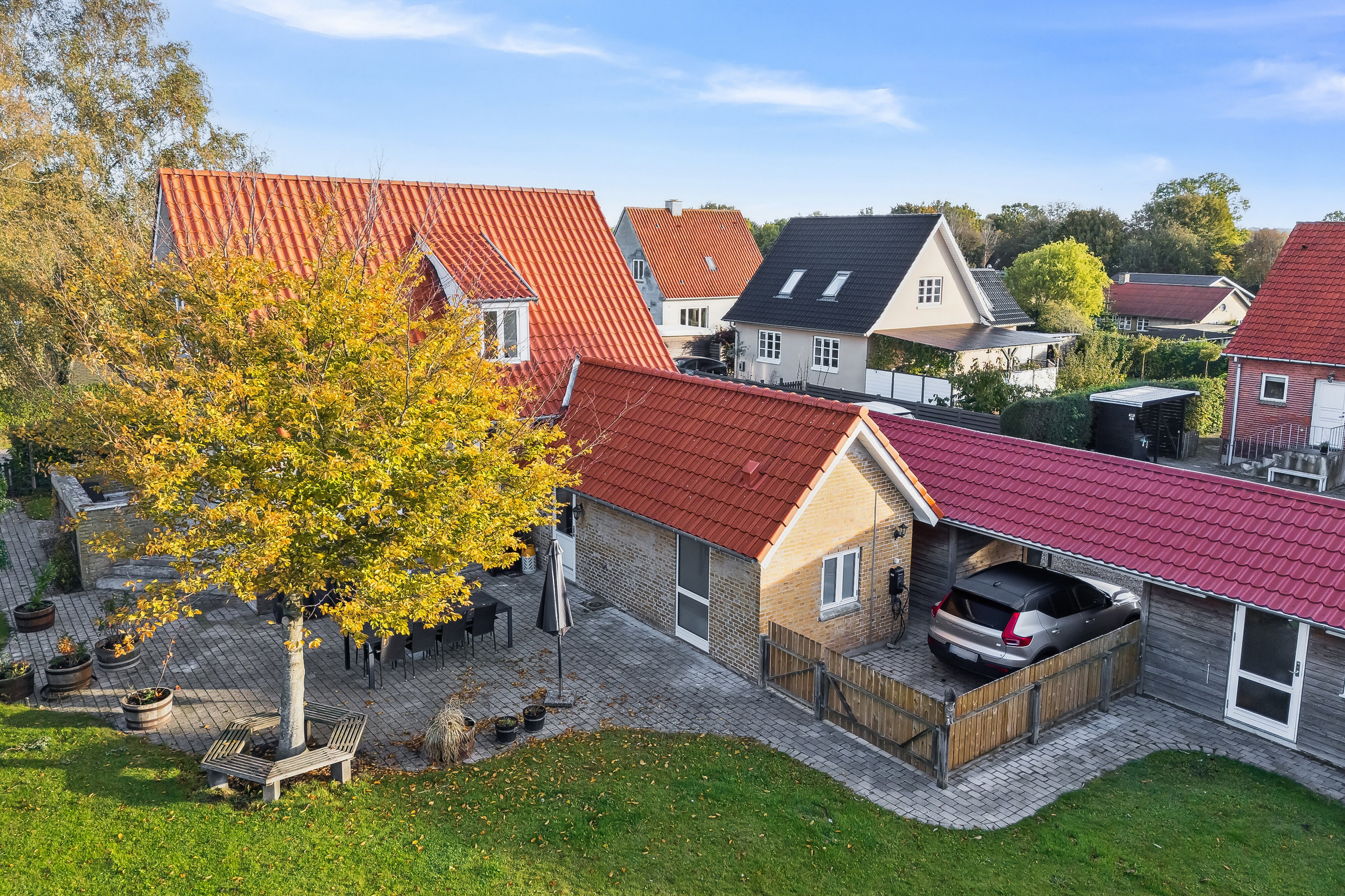 Fremhævet set fra haven billede i fuldskærmstilstand. Billede af Toftevej 6, 4270 Høng