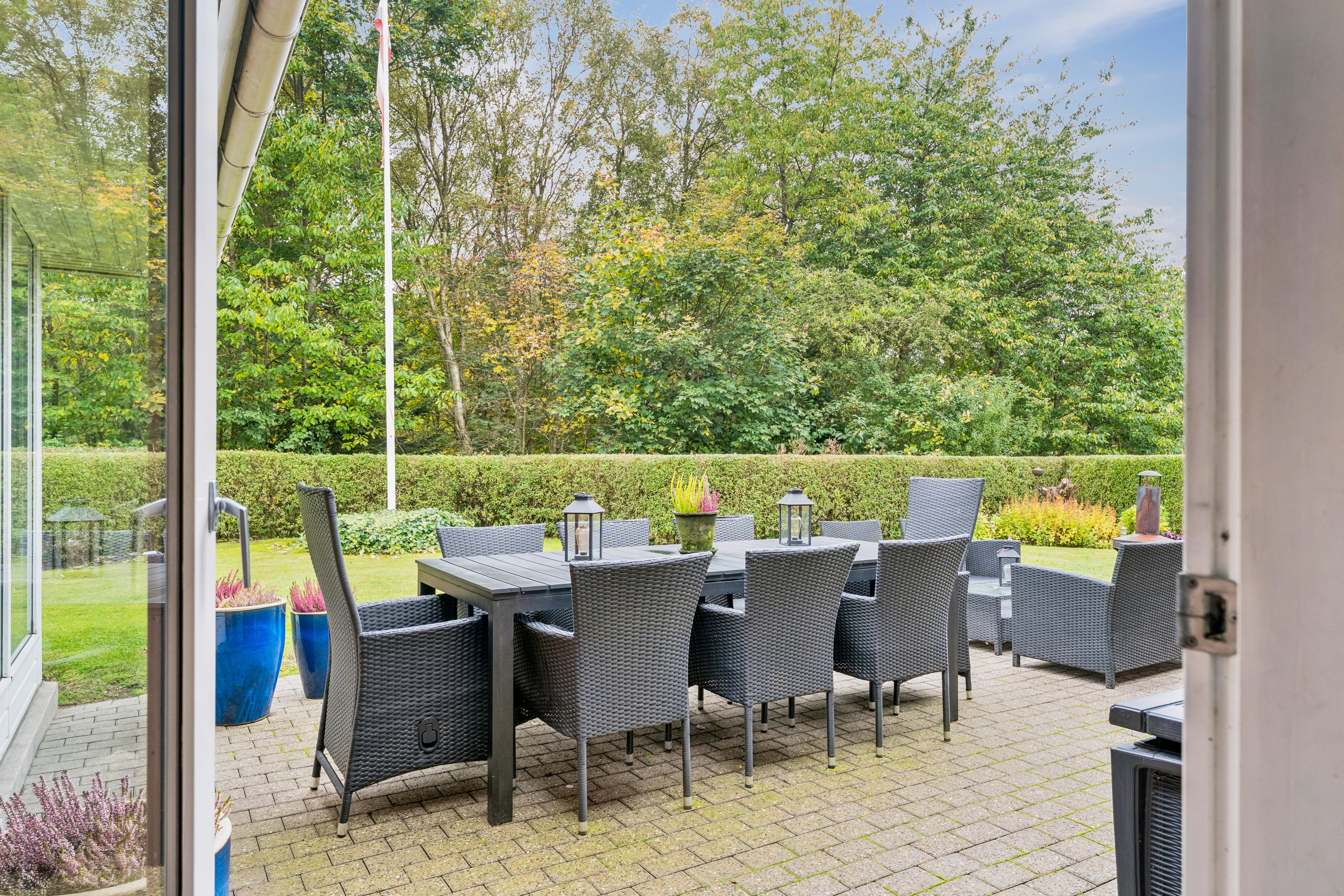 Fremhævet terrasse billede i fuldskærmstilstand. Billede af Hanherredvej 3, 8940 Randers SV