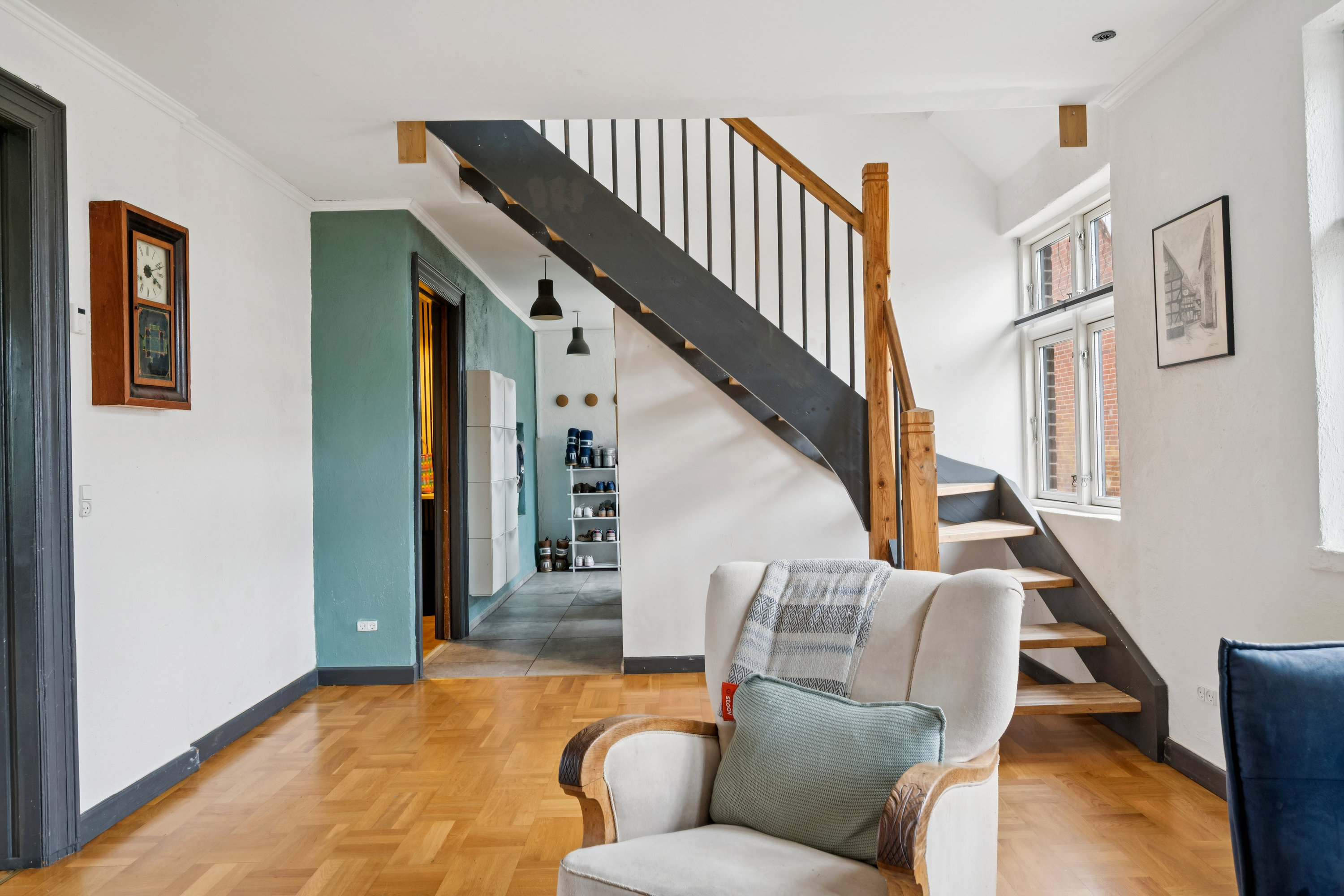 Fremhævet stue billede i fuldskærmstilstand. Billede af Solkærvej 5, Tinning, 8382 Hinnerup