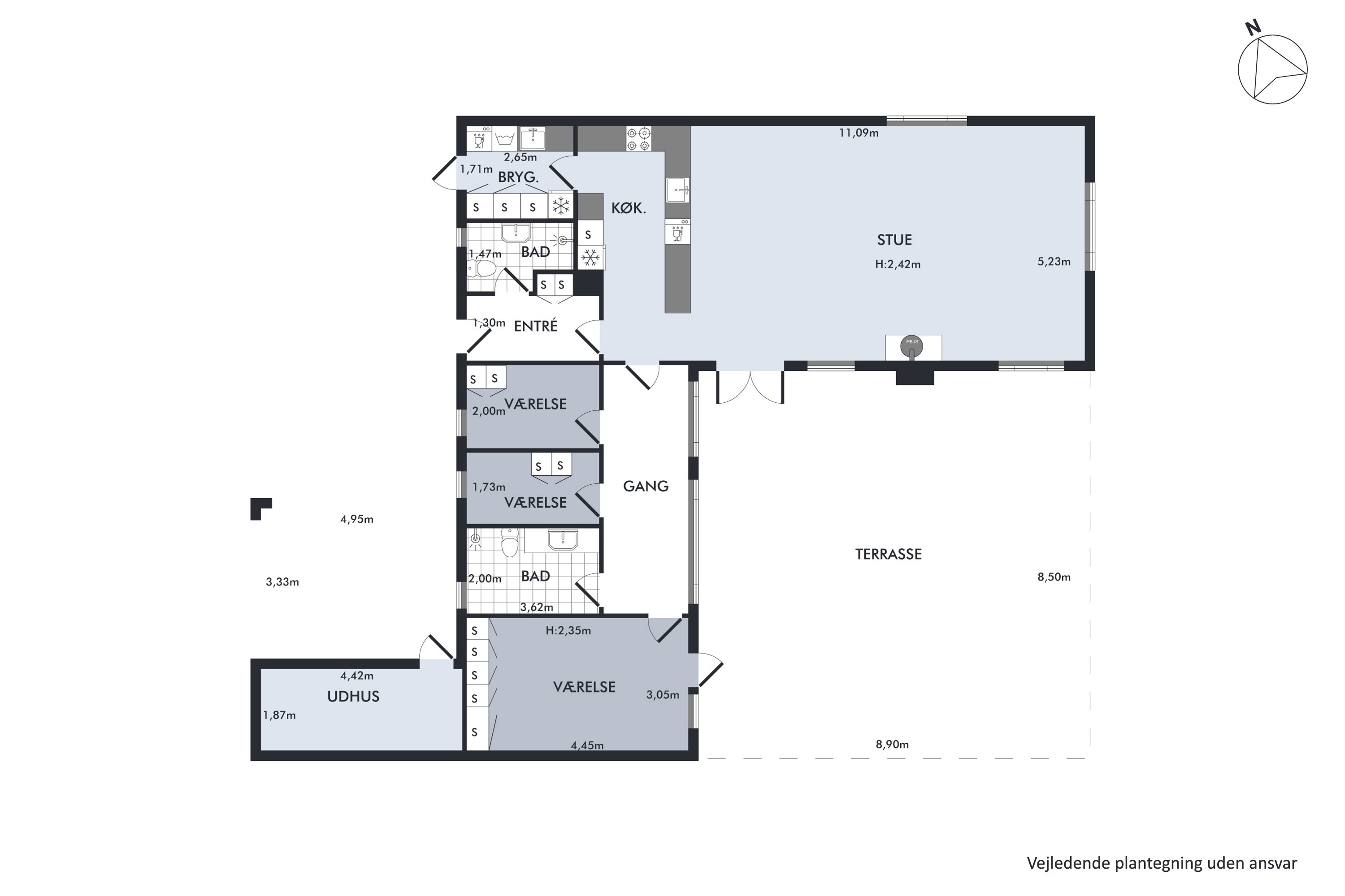 Plantegninger billede af Klitheden Syd 16, Hune, 9492 Blokhus