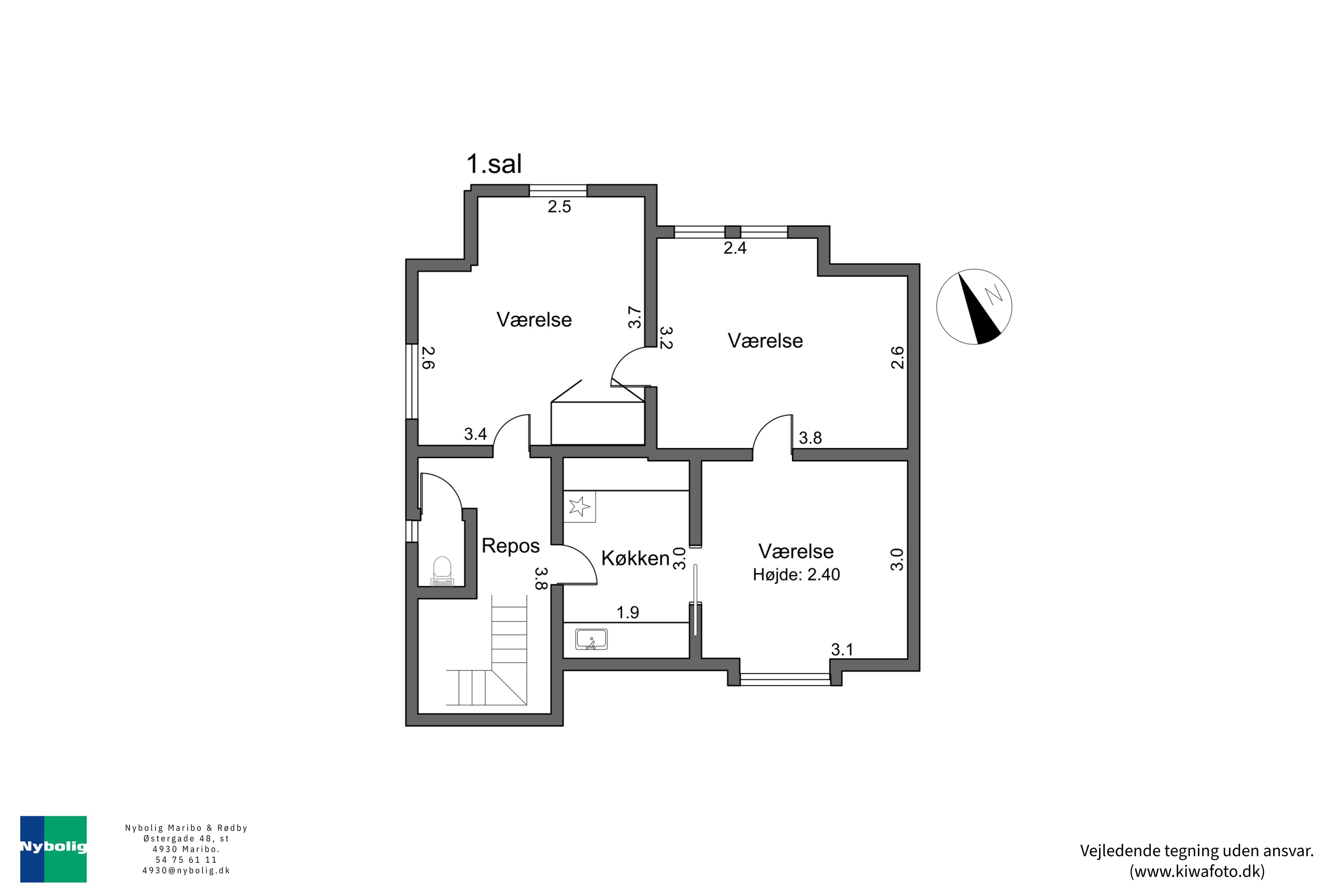 Plantegninger billede af Vesterbrogade 33, 4930 Maribo