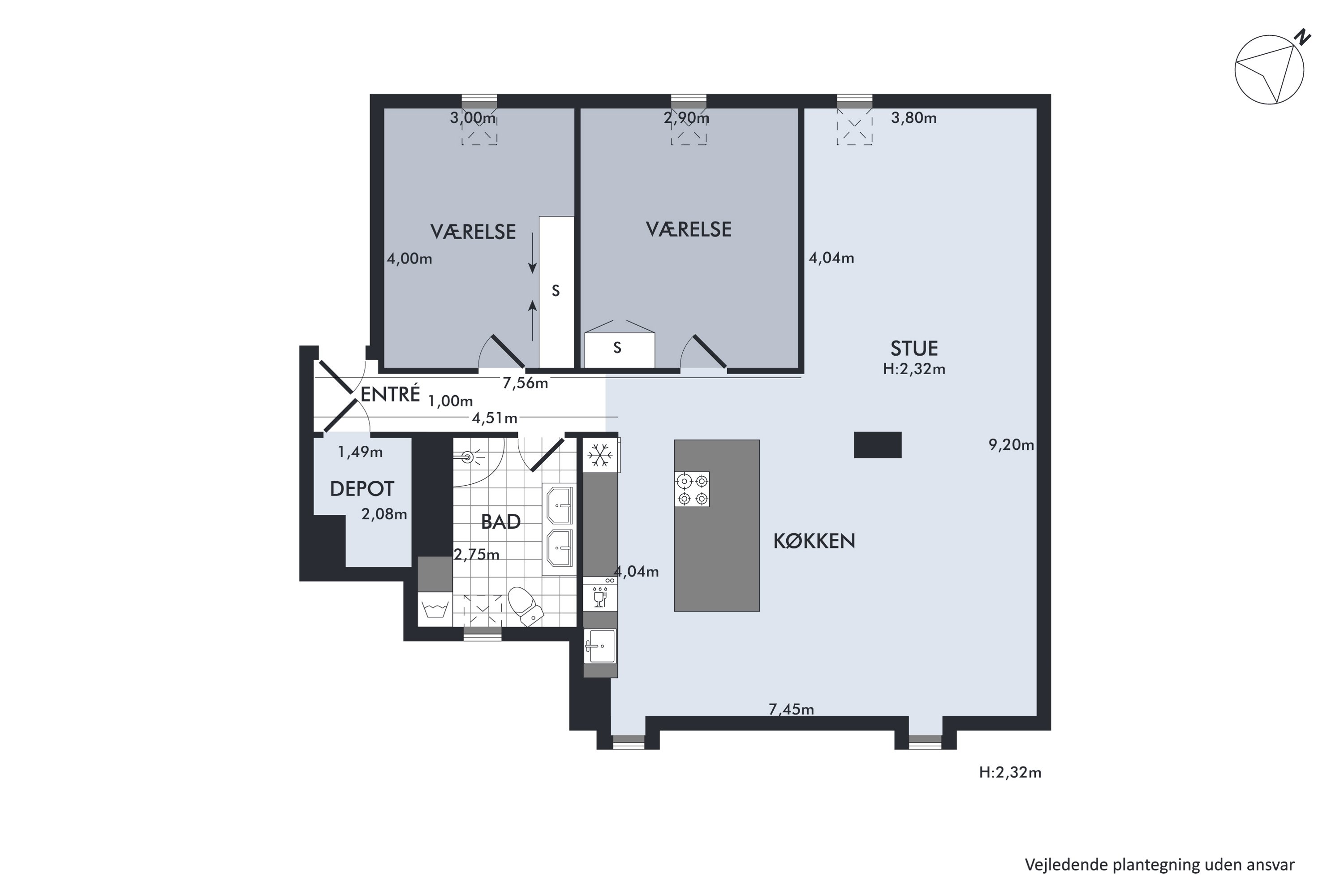 Plantegninger billede af Lille Voldgade 5, 4. tv., 8900 Randers C