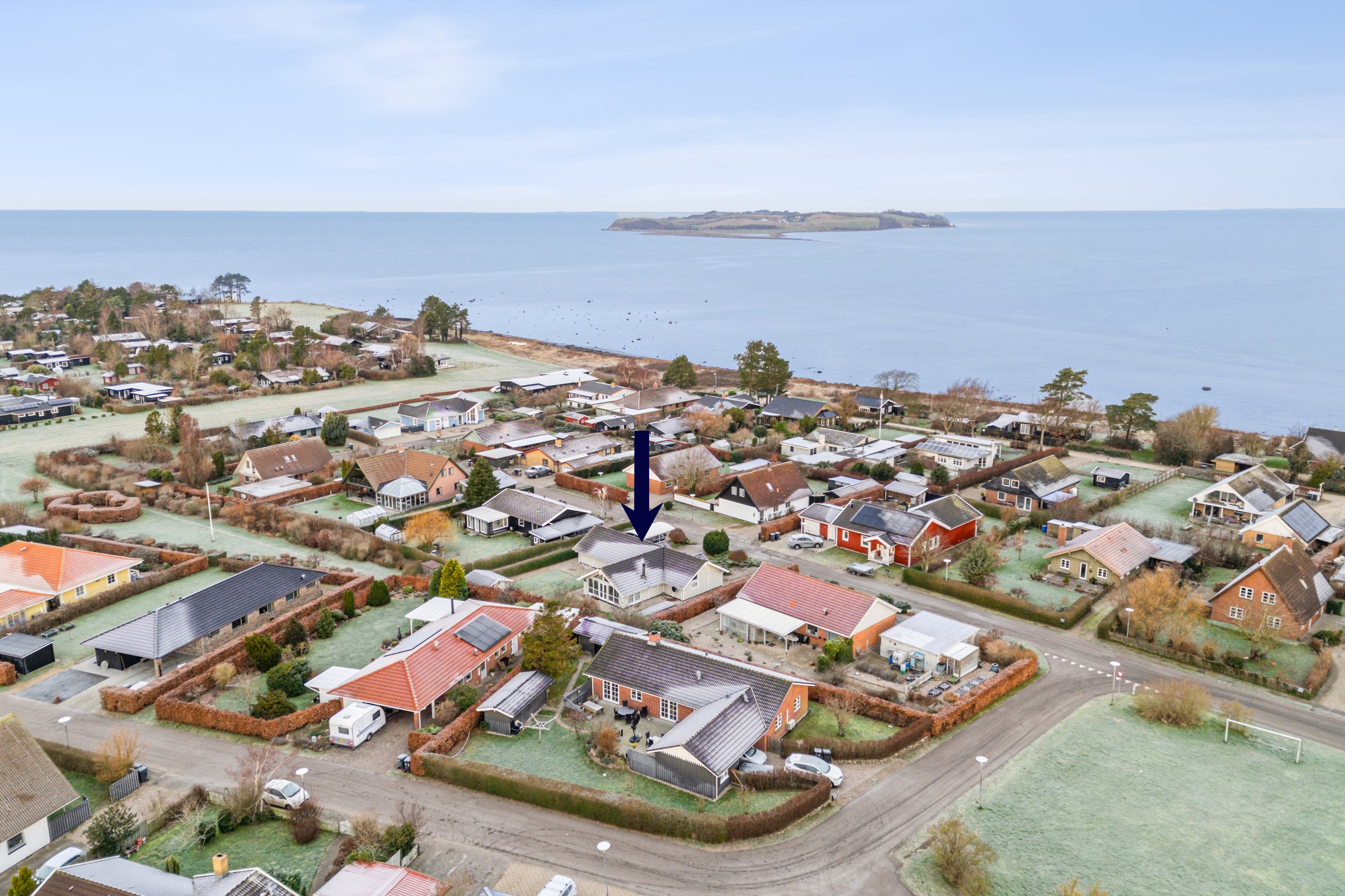 Fremhævet luftfoto billede i fuldskærmstilstand. Billede af Møllehøj 41, Havnsø, 4591 Føllenslev