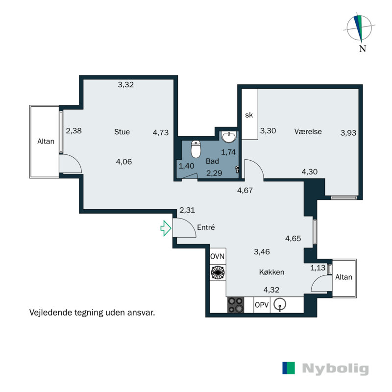 Plantegninger billede af Sjællandsgade 32, 4. tv., 6700 Esbjerg